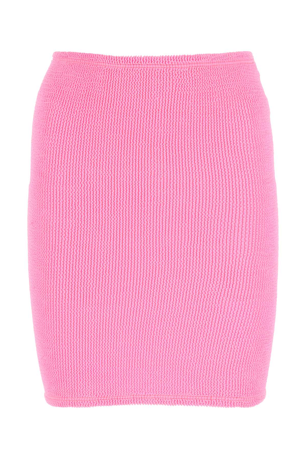 Fluo Pink Stretch Nylon Mini Skirt