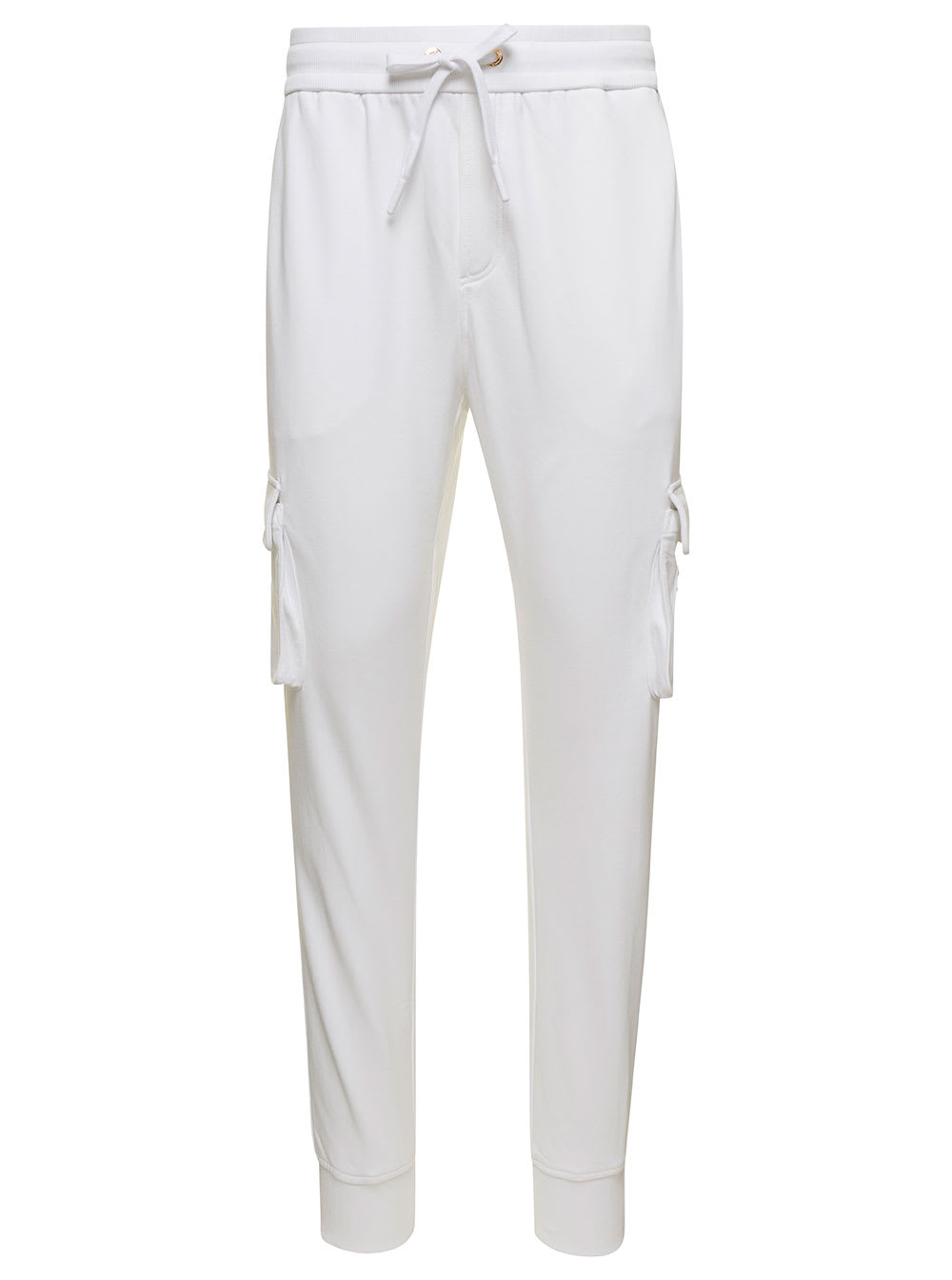 clemont White Cargo Pants With Logo Patch In Cotton Man