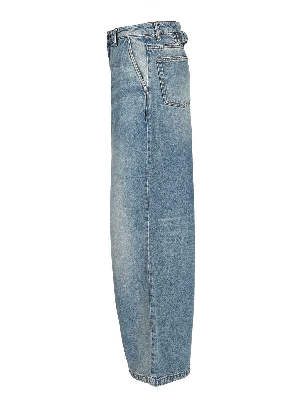 Ami Alexandre Mattiussi Wide Leg Denim Trousers Featuring Pockets In Blue