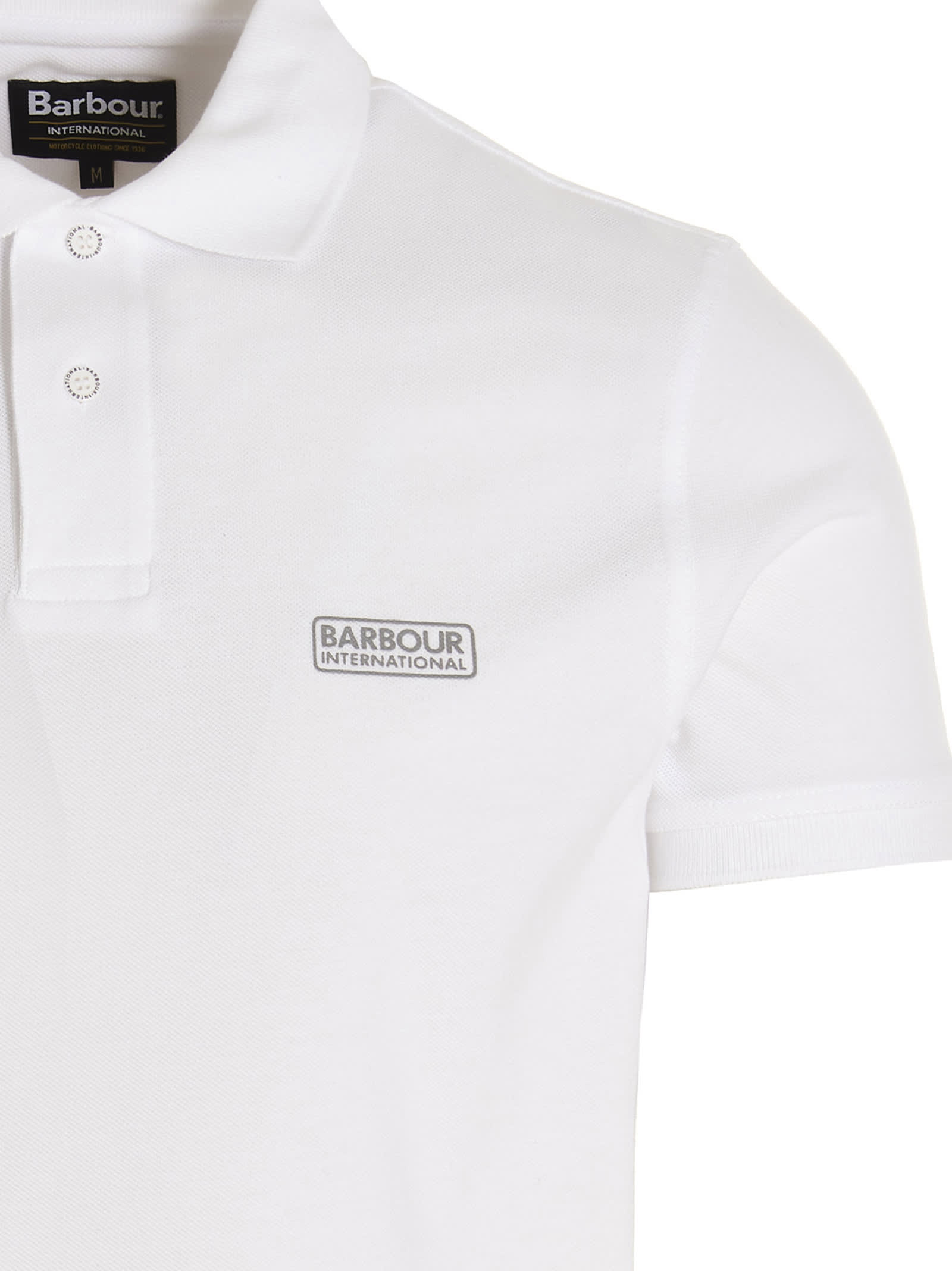 Shop Barbour Essential Polo Shirt In White