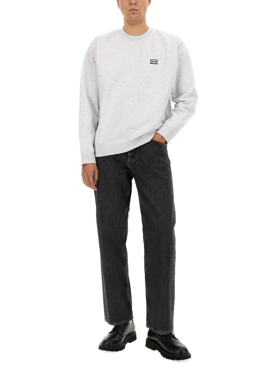 Shop Obey Sweatshirt With Logo In Grey