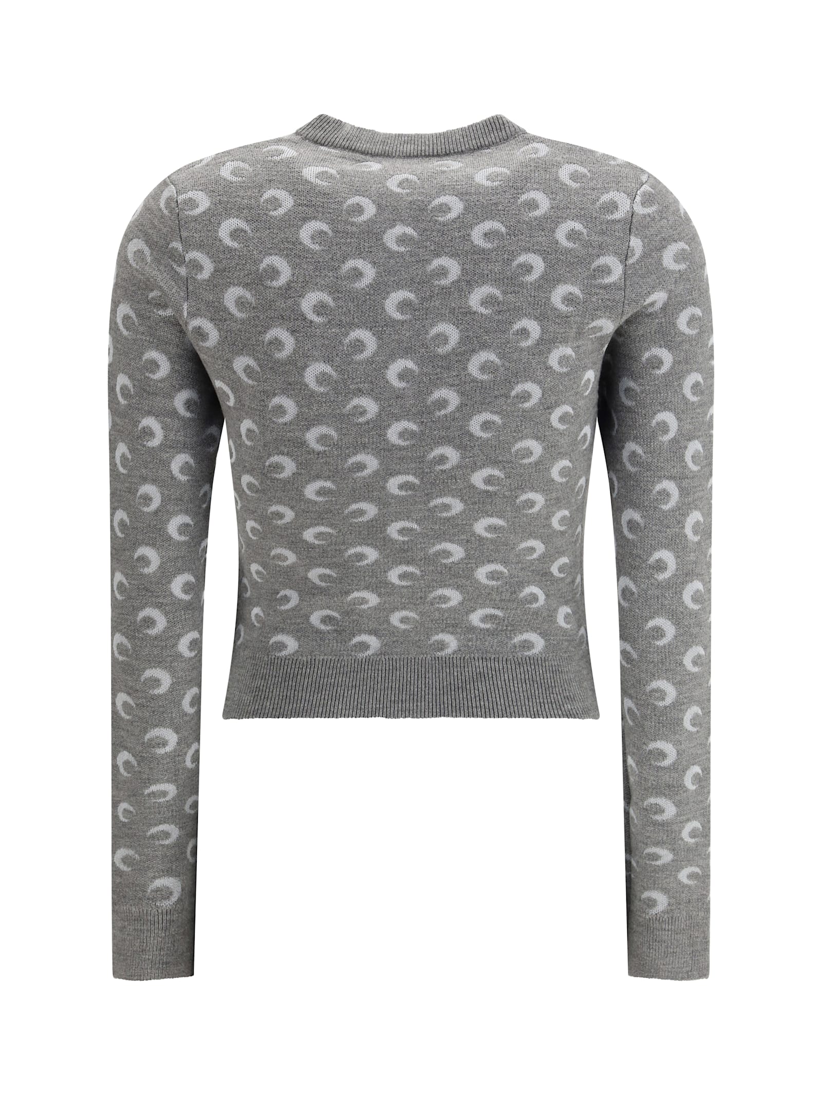 Marine Serre Moon Wool Cardigan In Gray