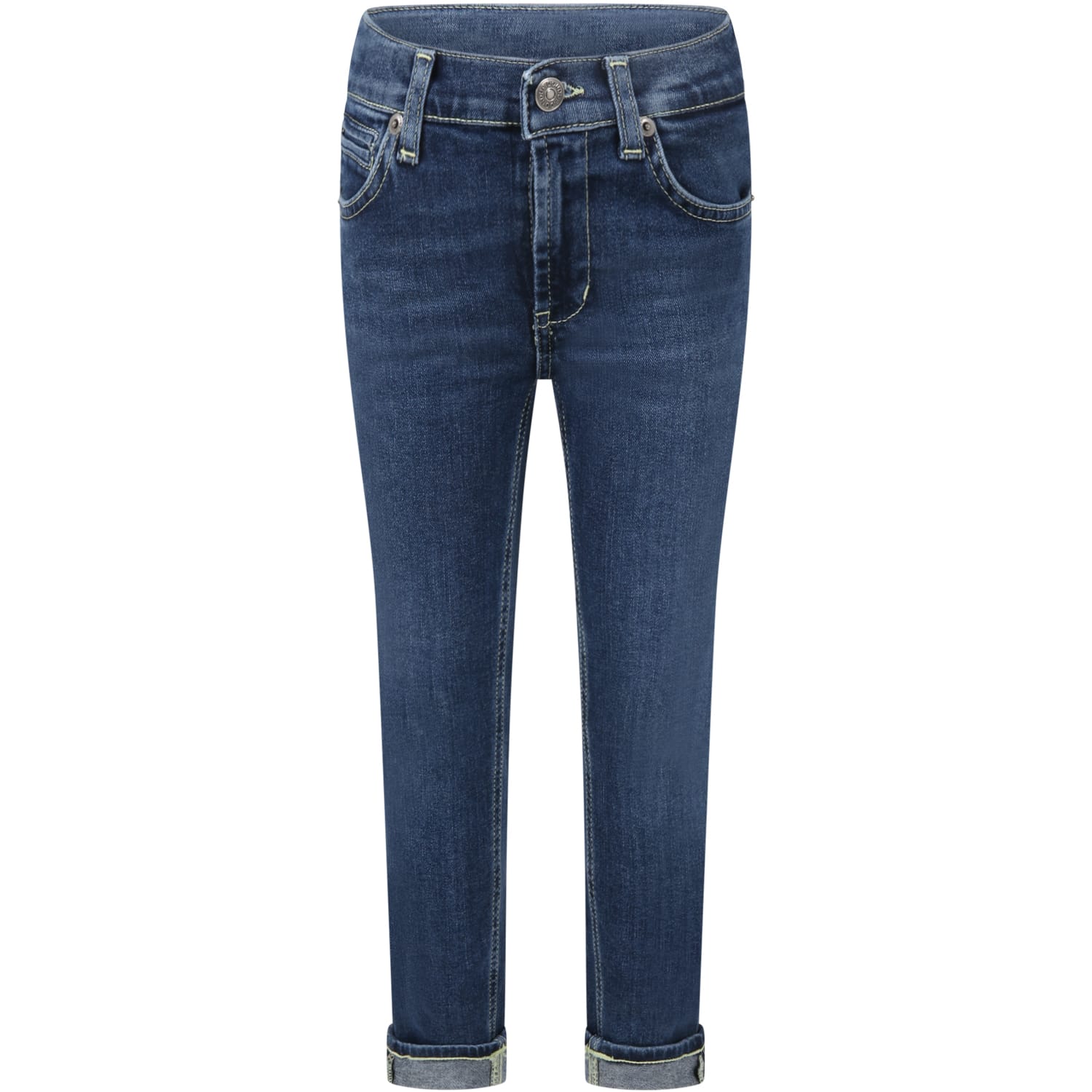 Dondup Blue Jeans For Boy With Patch Logo