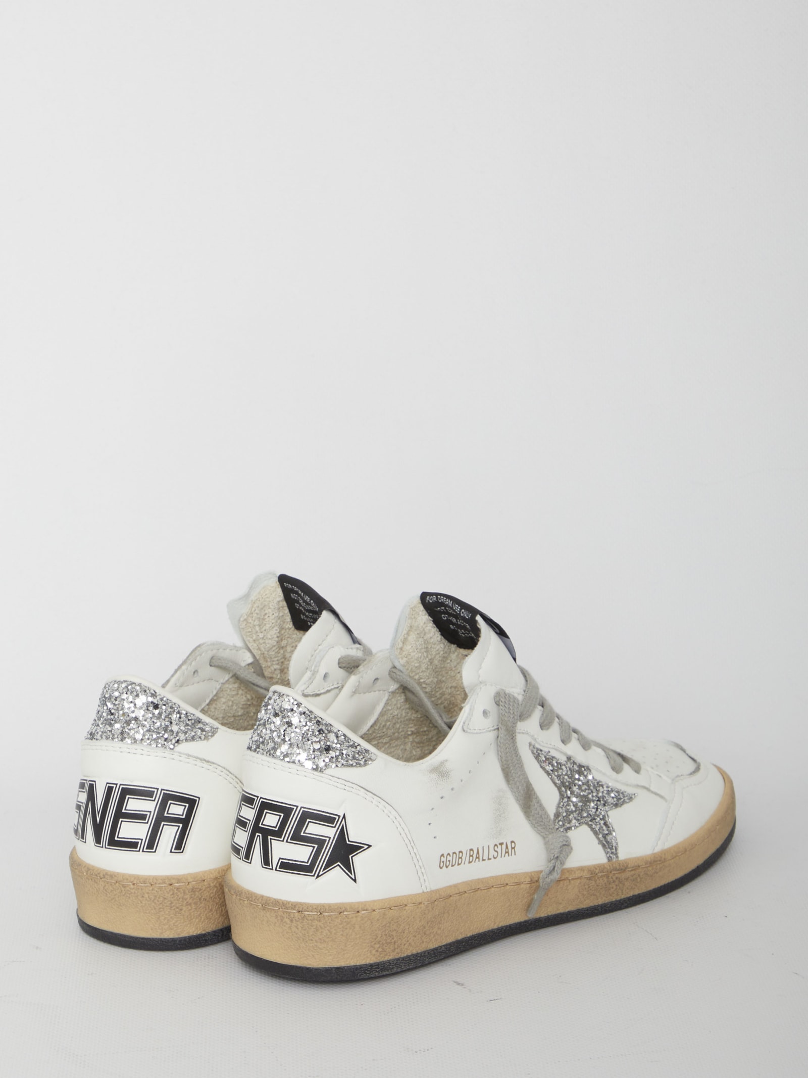Golden Goose Deluxe Brand Women Ballstar Leather Sneakers With Logo On The Side In White