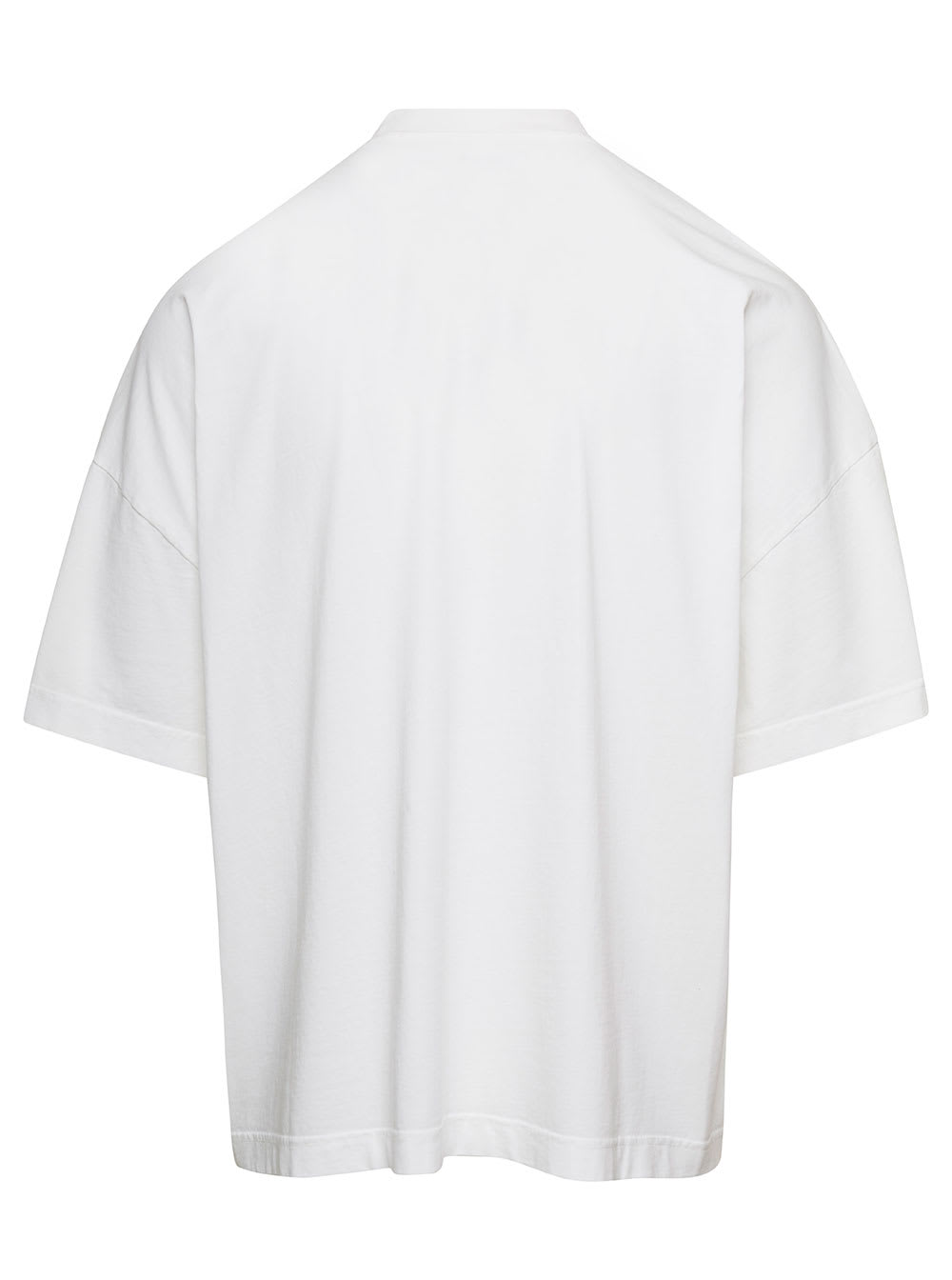 Shop Bonsai Oversized White T-shirt With Logo Print In Cotton Man
