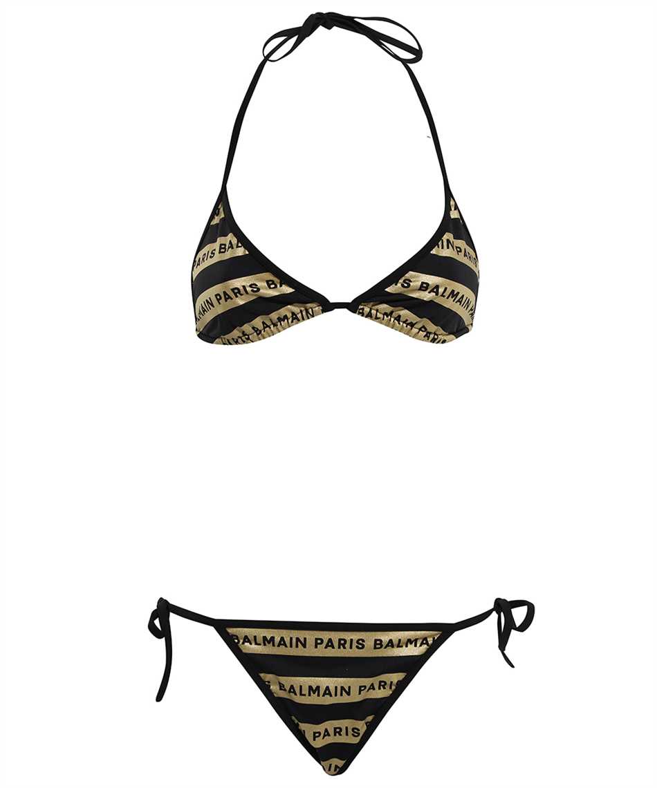 Balmain Triangle Bra Bikini In Black