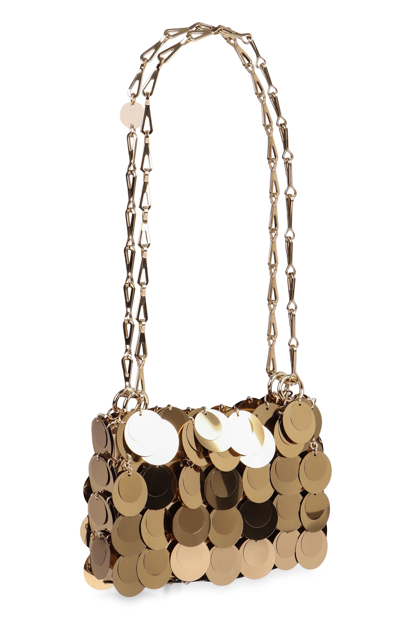 Rabanne Sparkles Discs Nano Bag In Gold