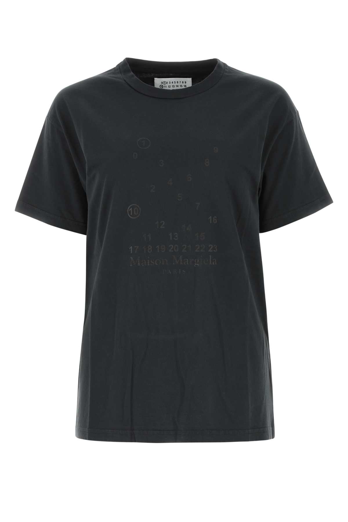 Shop Maison Margiela Black Cotton T-shirt In 861