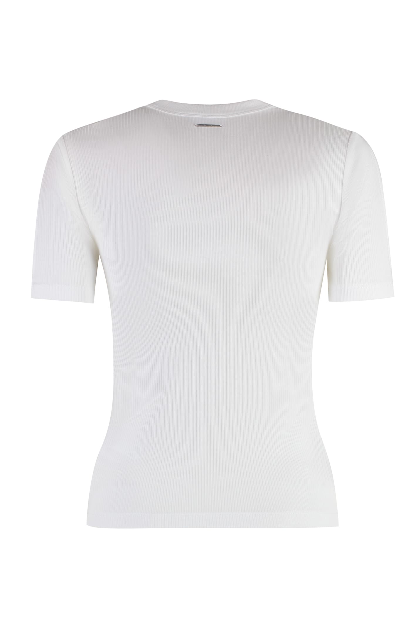 Shop Calvin Klein Ribbed T-shirt In White