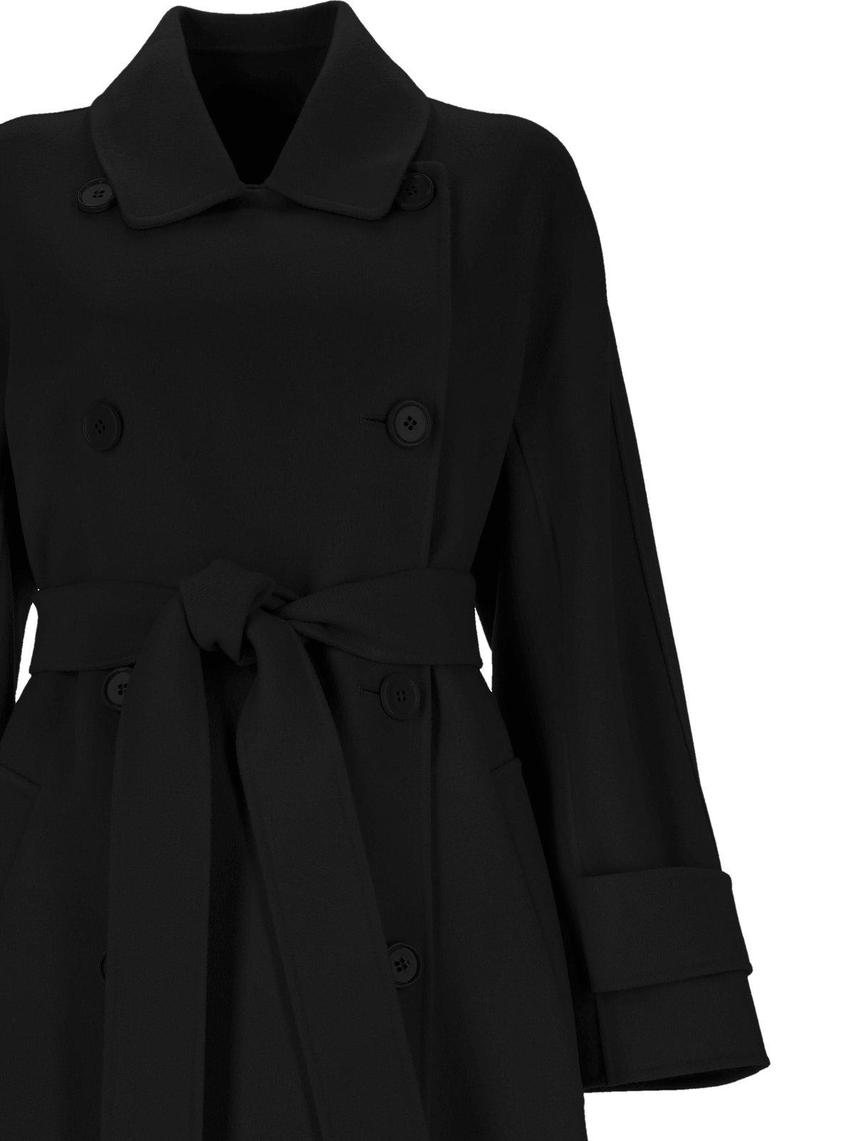 Shop 's Max Mara Hester Straight Hem Belted Coat In Black