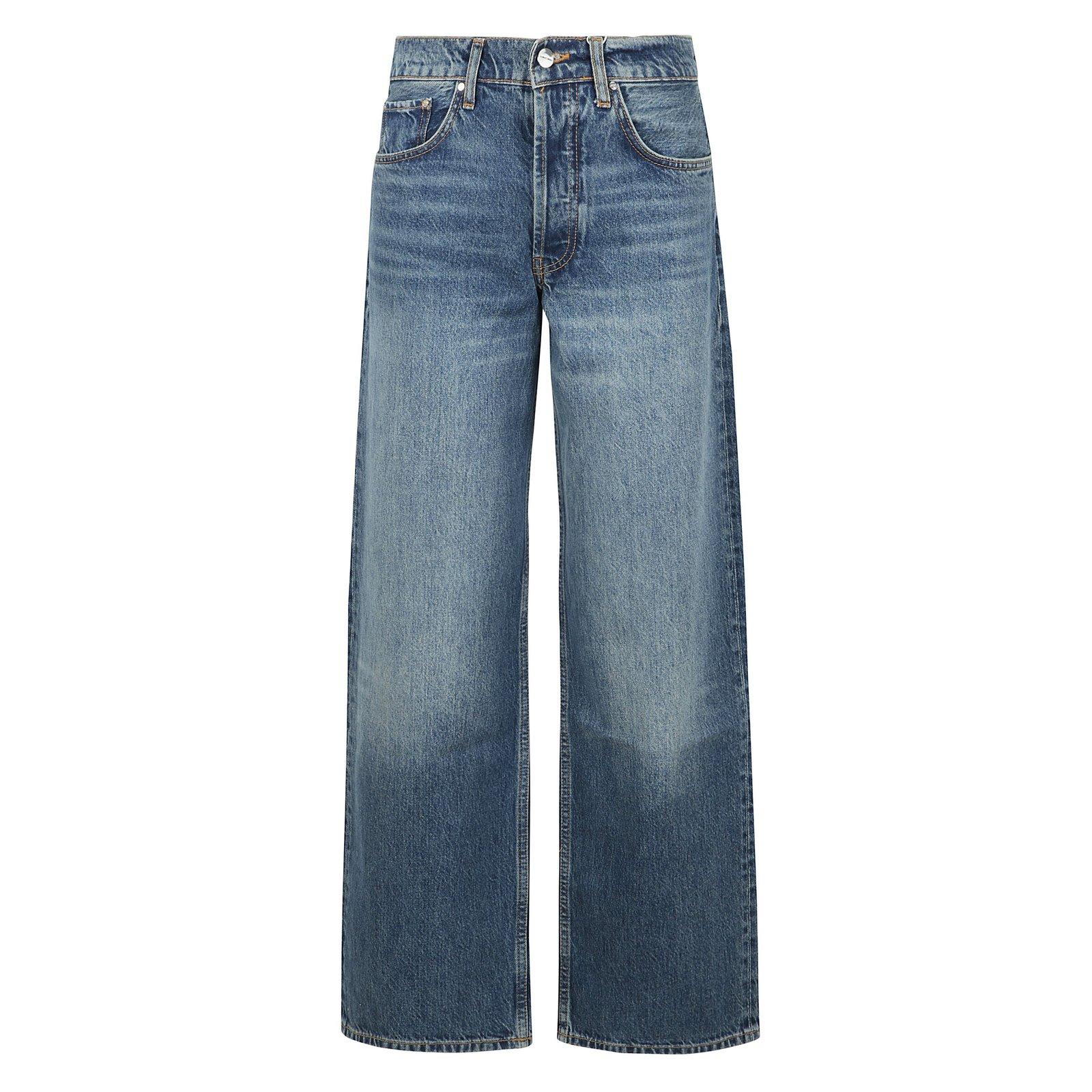 Shop Anine Bing Manon High Waist Wide-leg Jeans