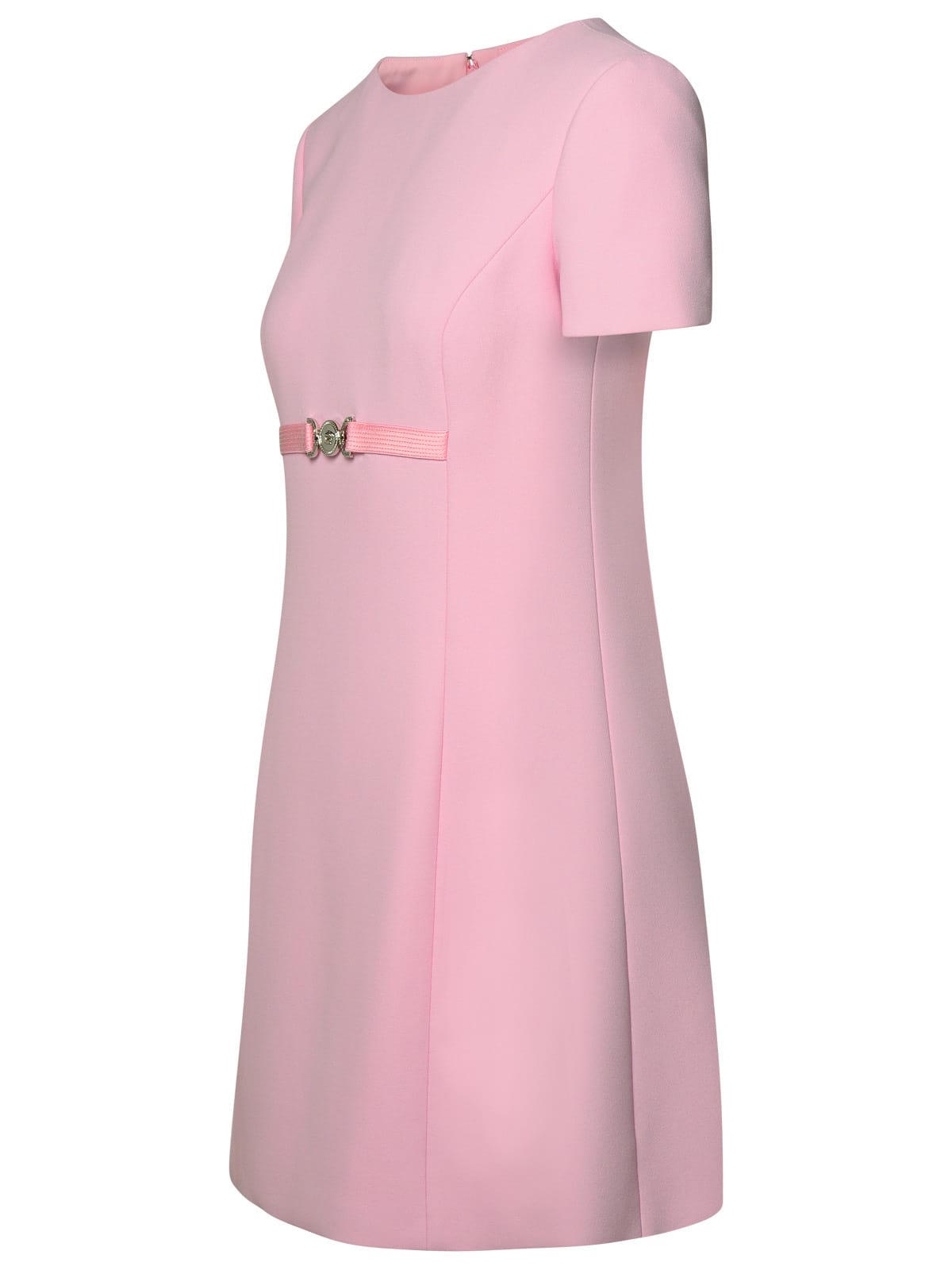 Shop Versace Medusa 95 Dress In Pink Viscose Blend In Pale Pink (pink)