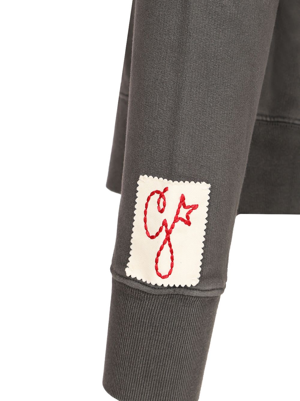 Golden Goose Golden M S Regular Sweatshirt Distressed Cotton Jersey With Logo Clothing In Gray