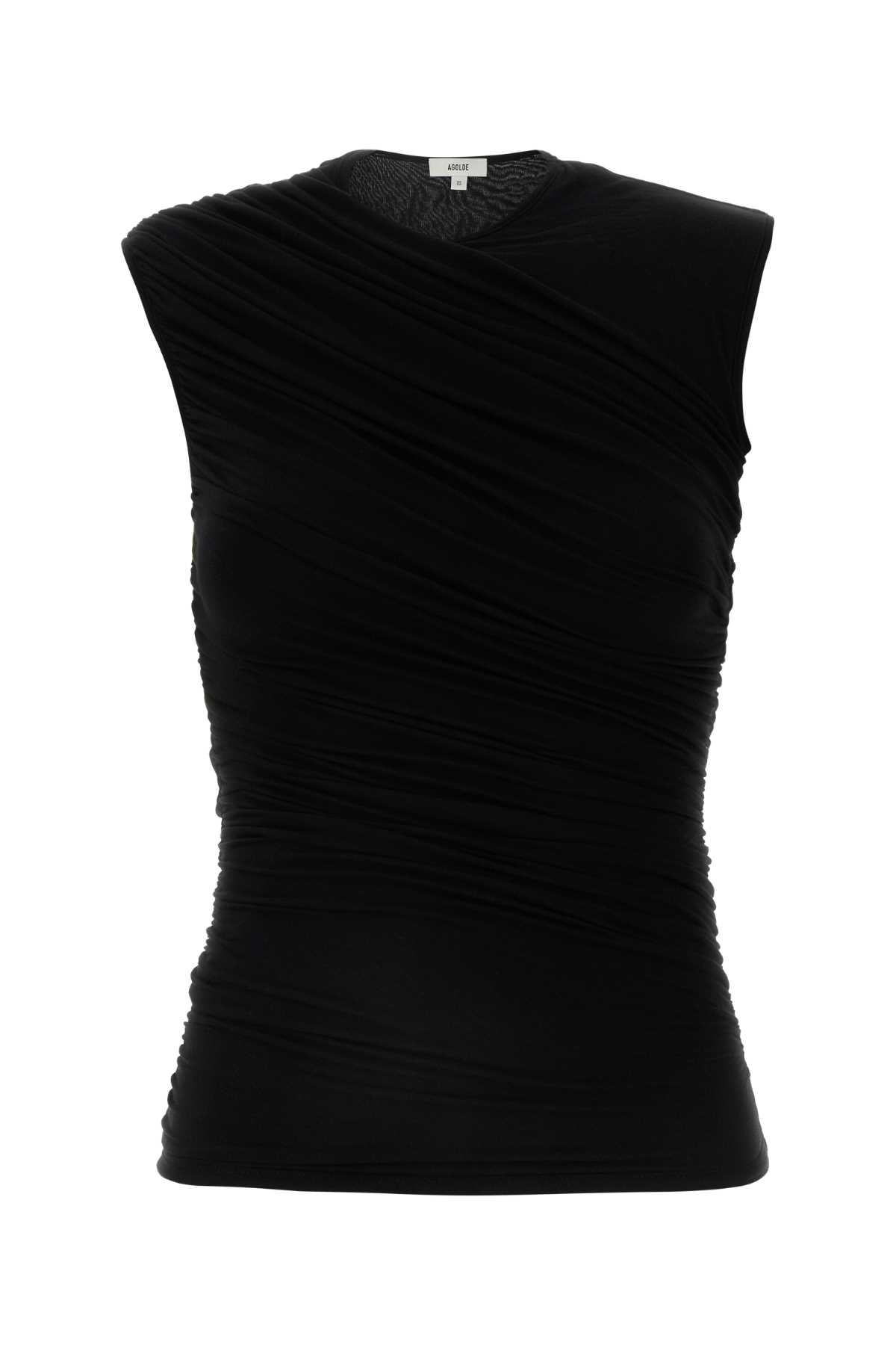 Black Stretch Lyocell Tania Top