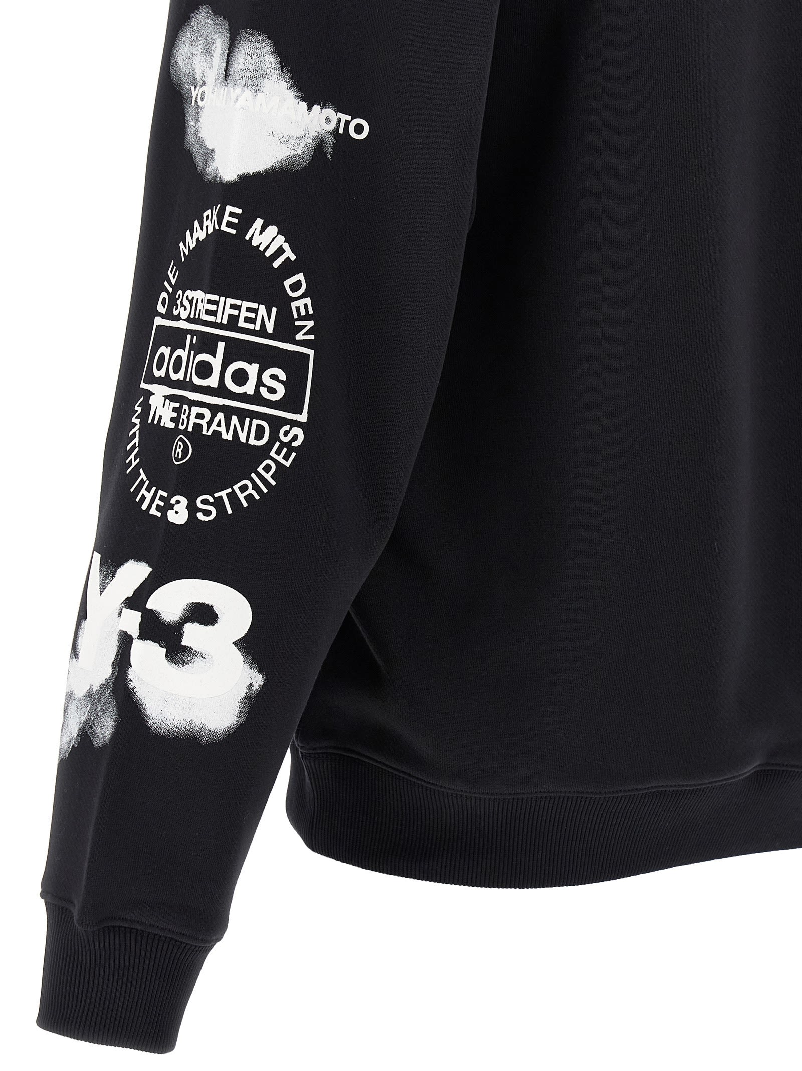Y-3 Adidas Cloud-print Crew-neck Sweatshirt Clothing In Black