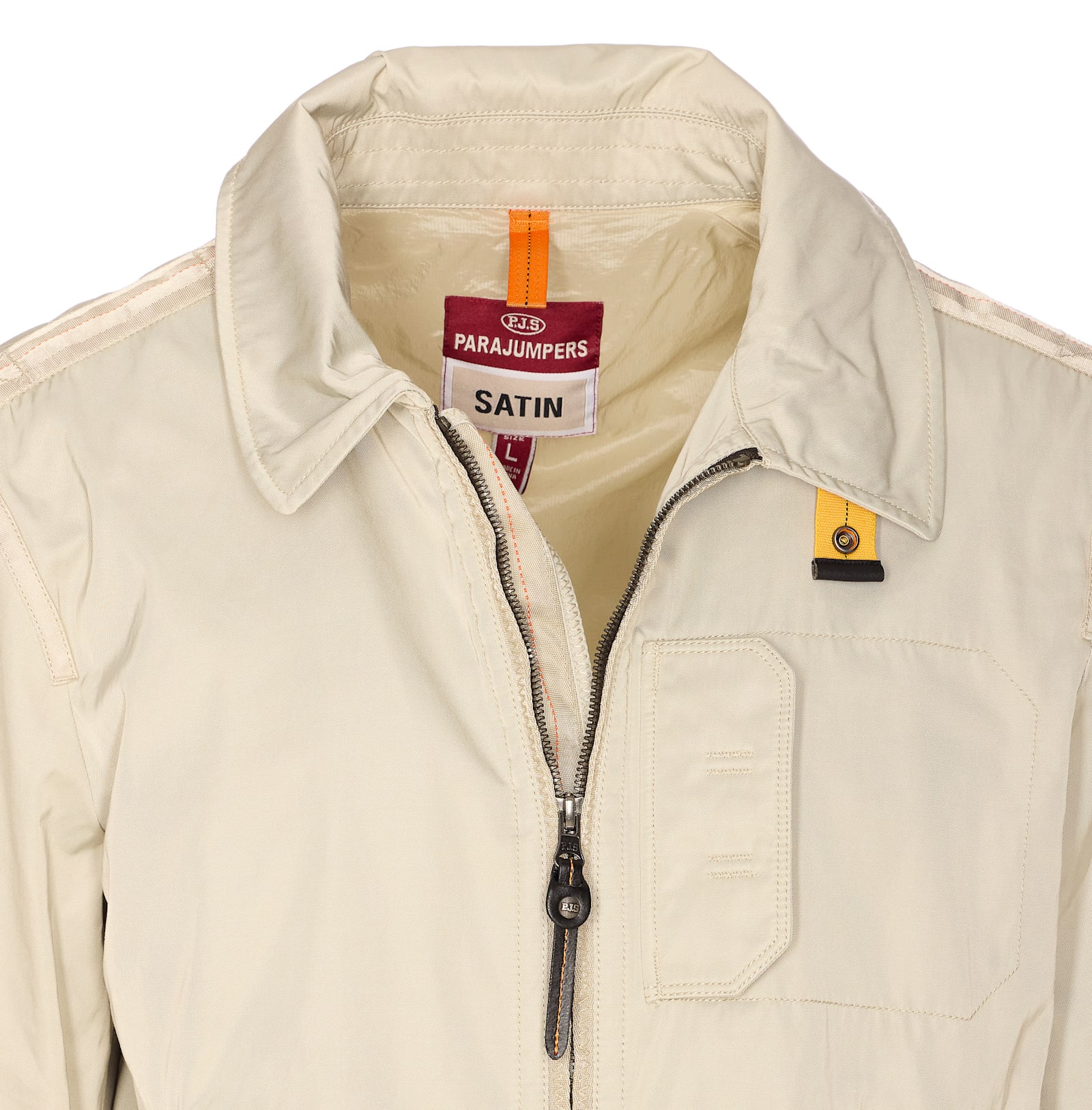 Parajumpers Bound Jacket With High Collar And Zip Pockets In Beige