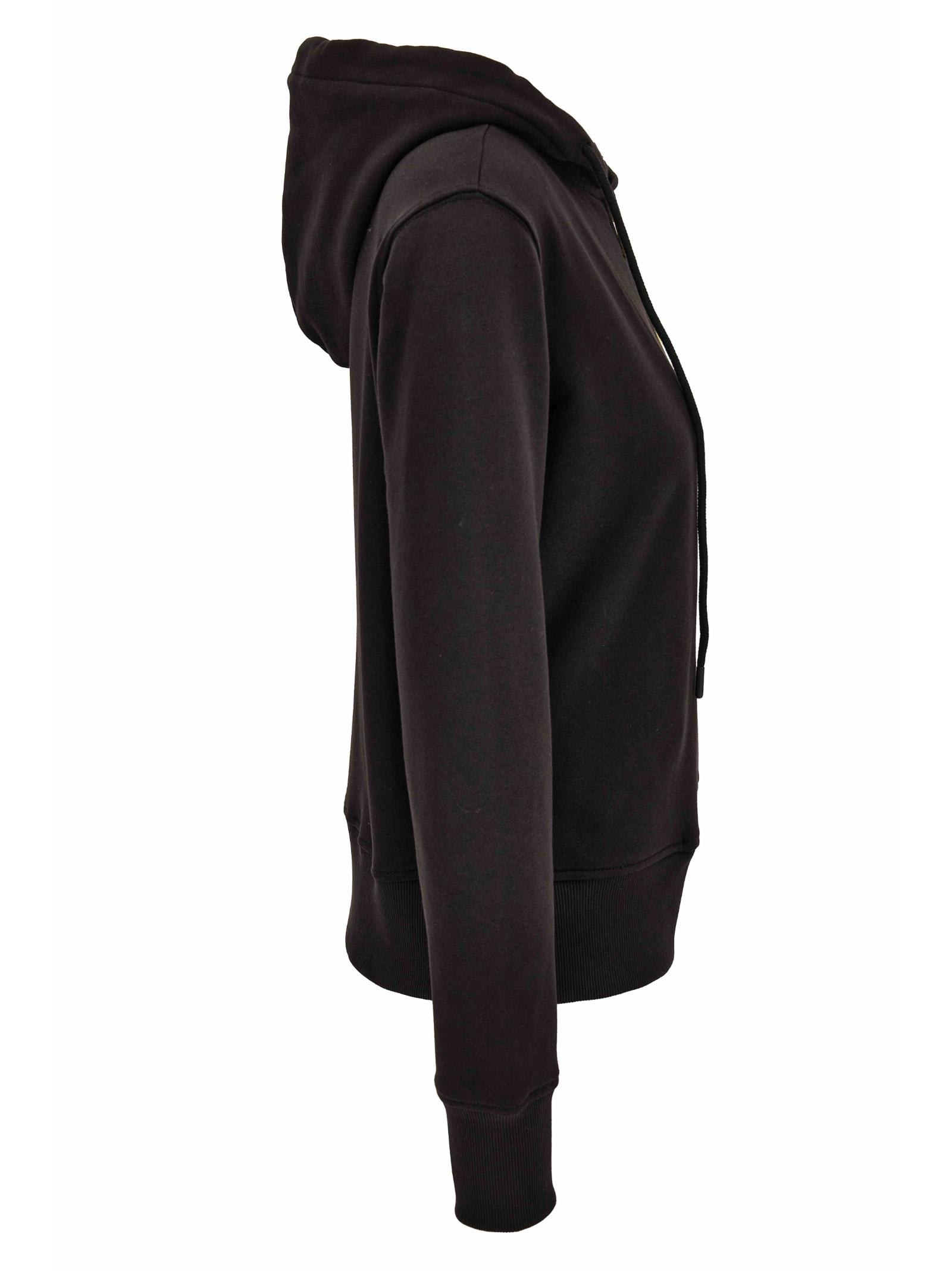 Versace Jeans Couture Black Zip-up Sweatshirt With Embroidered Logo In Black