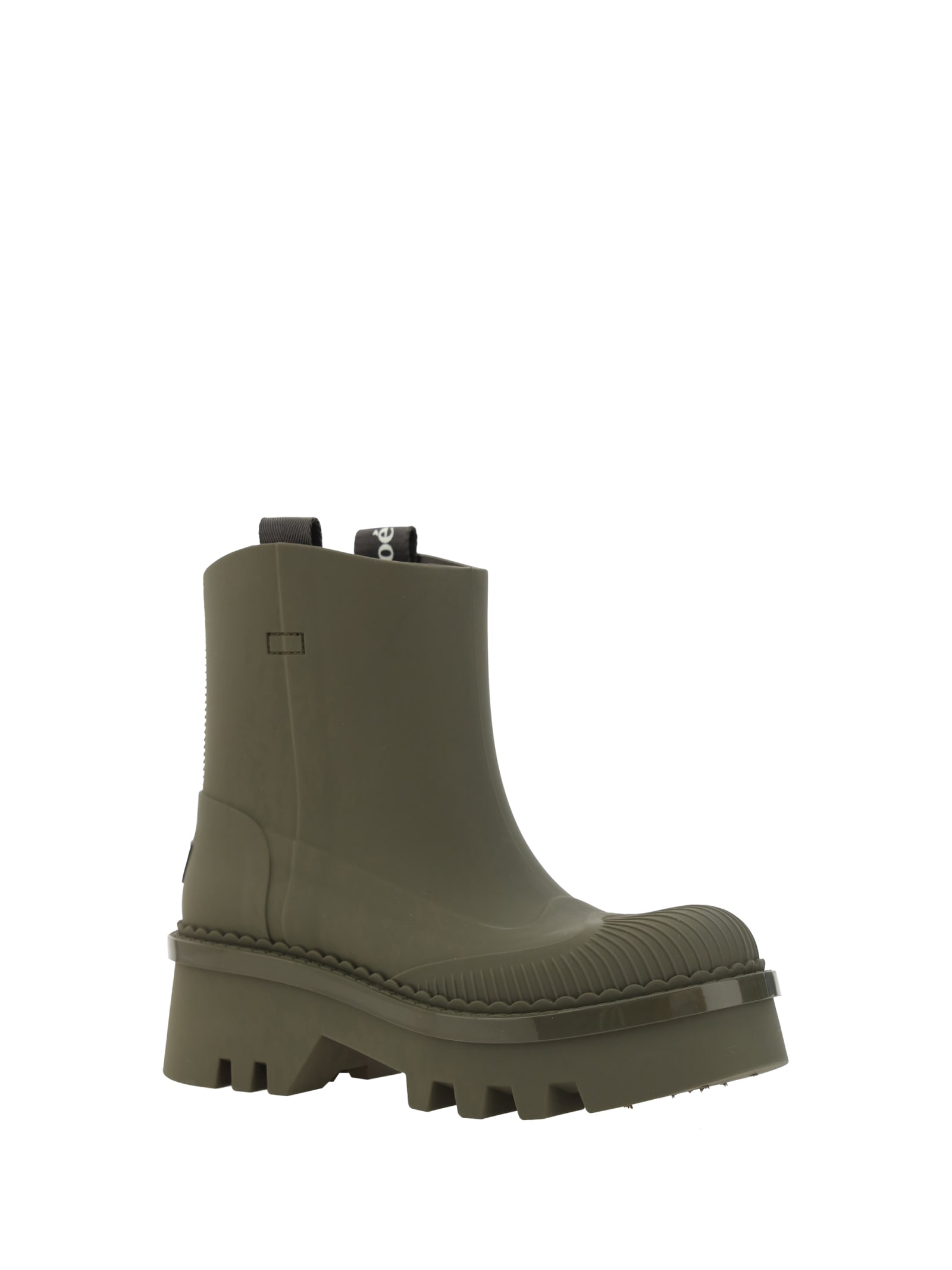 Chloé Elegant Grape Leaf Rain Boots With 5.5 Cm Heel In Grape Leaf