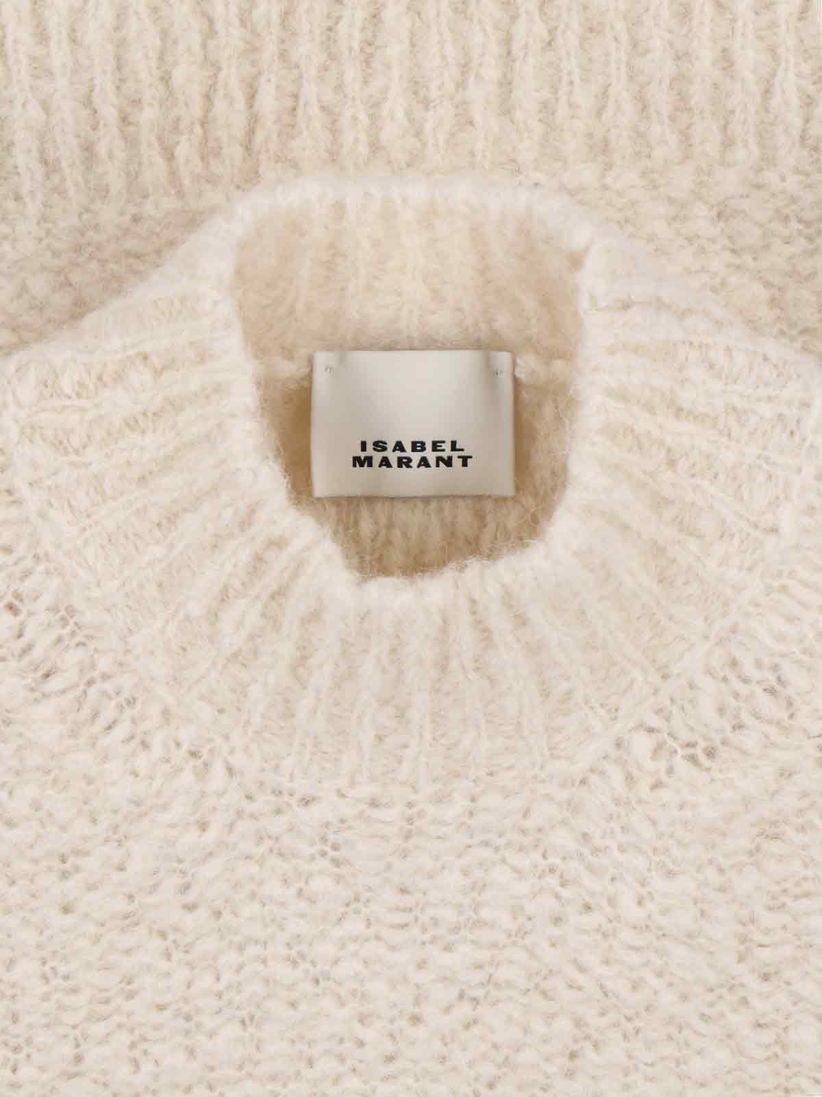 Isabel Marant Relaxed Fit High Neck Sweater With Longer Hem In White