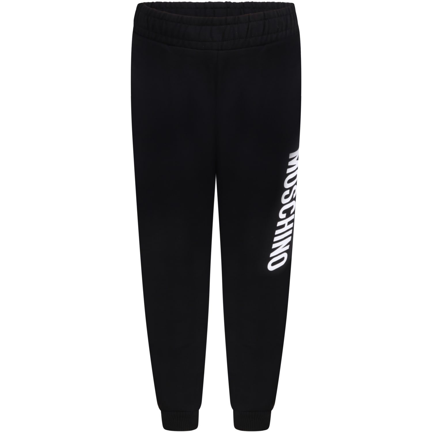 Moschino Black Sweatpant For Kids With Logo