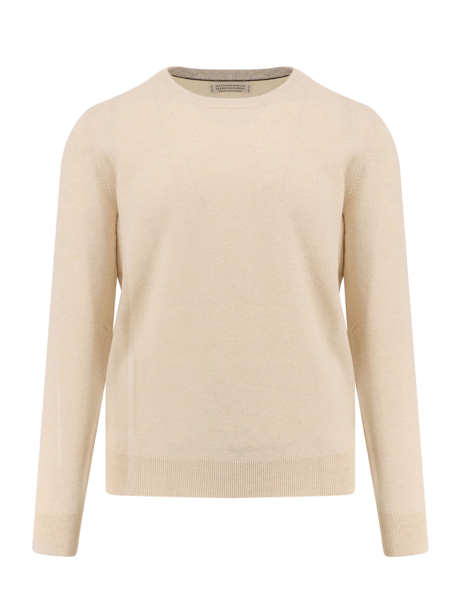 Brunello Cucinelli Men Regular Fit Cashmere Sweater In Yellow