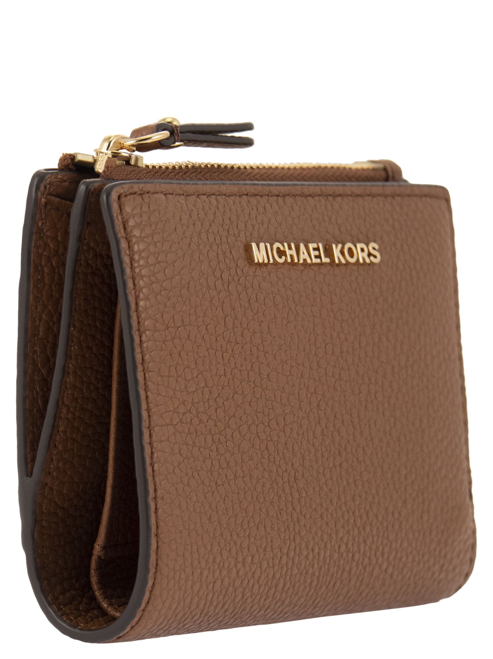Shop Michael Kors Leather Wallet In Brown