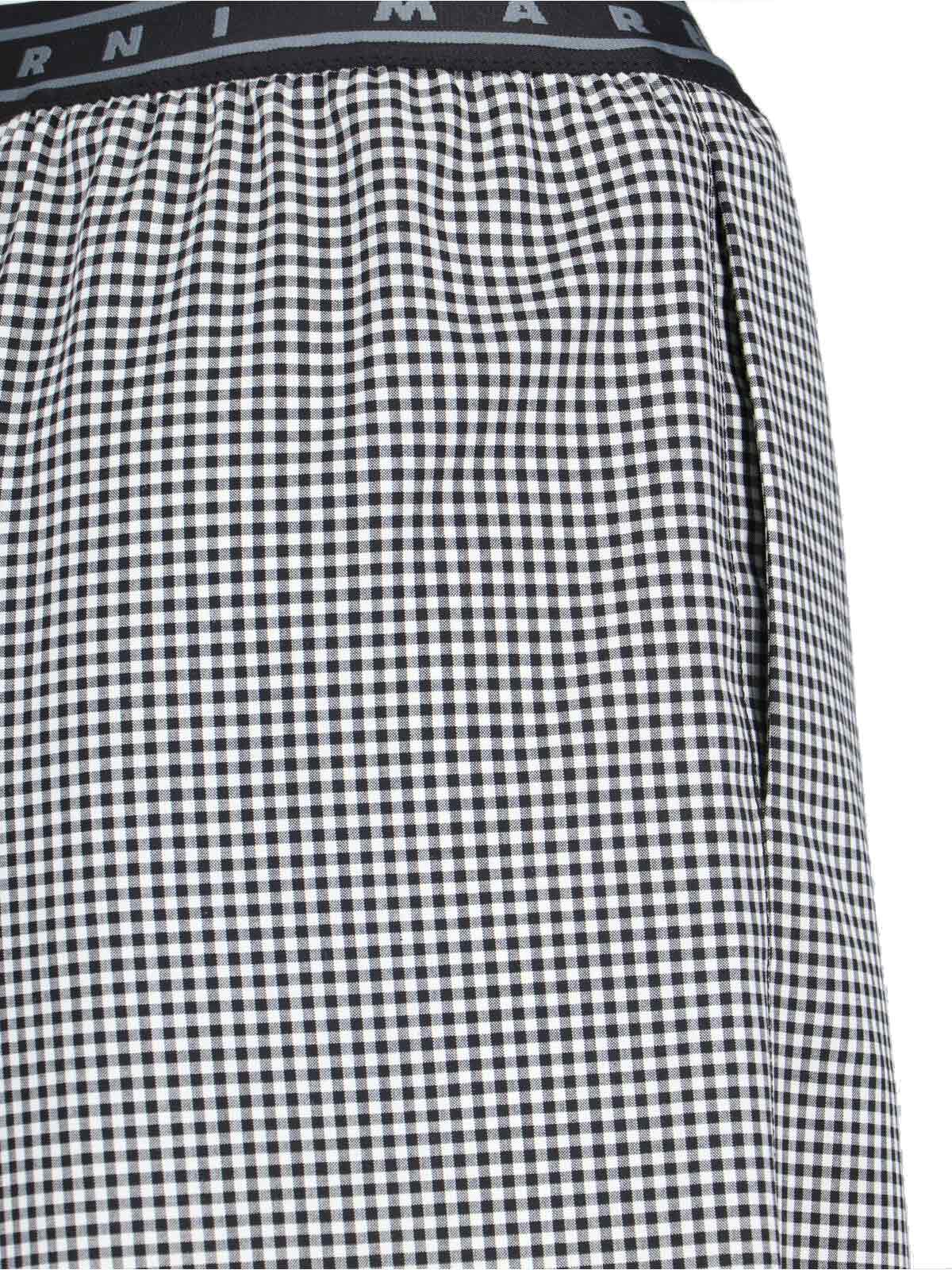 Marni Plaid Palazzo Pants In Black