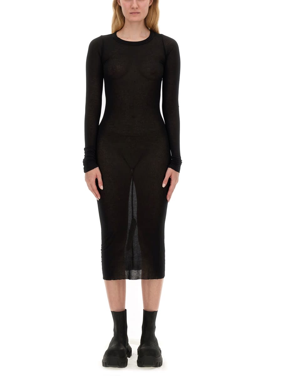 Shop Rick Owens Viscose Dress In Black