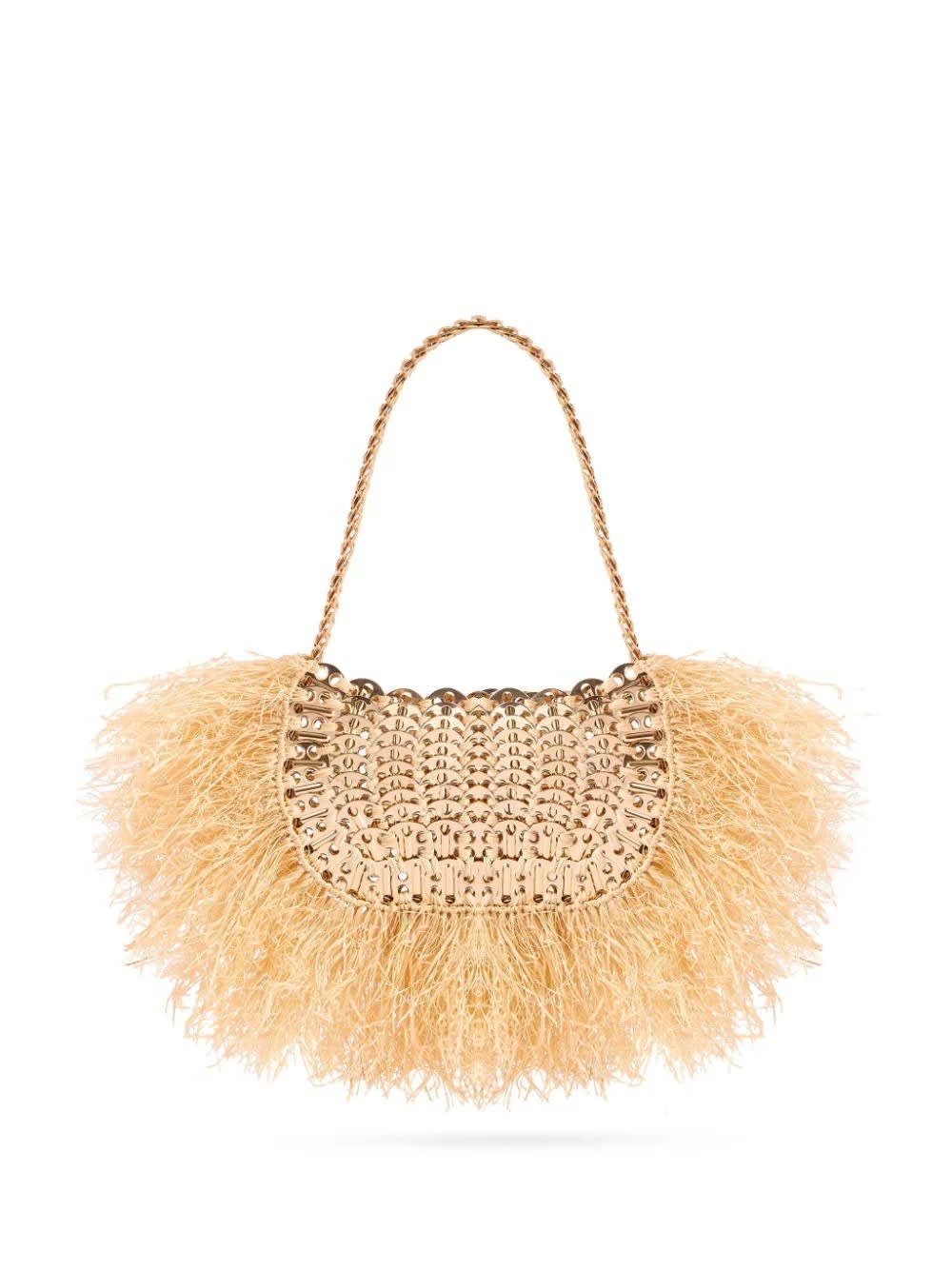 Gold 1969 Moon Bag With Natural Fringes