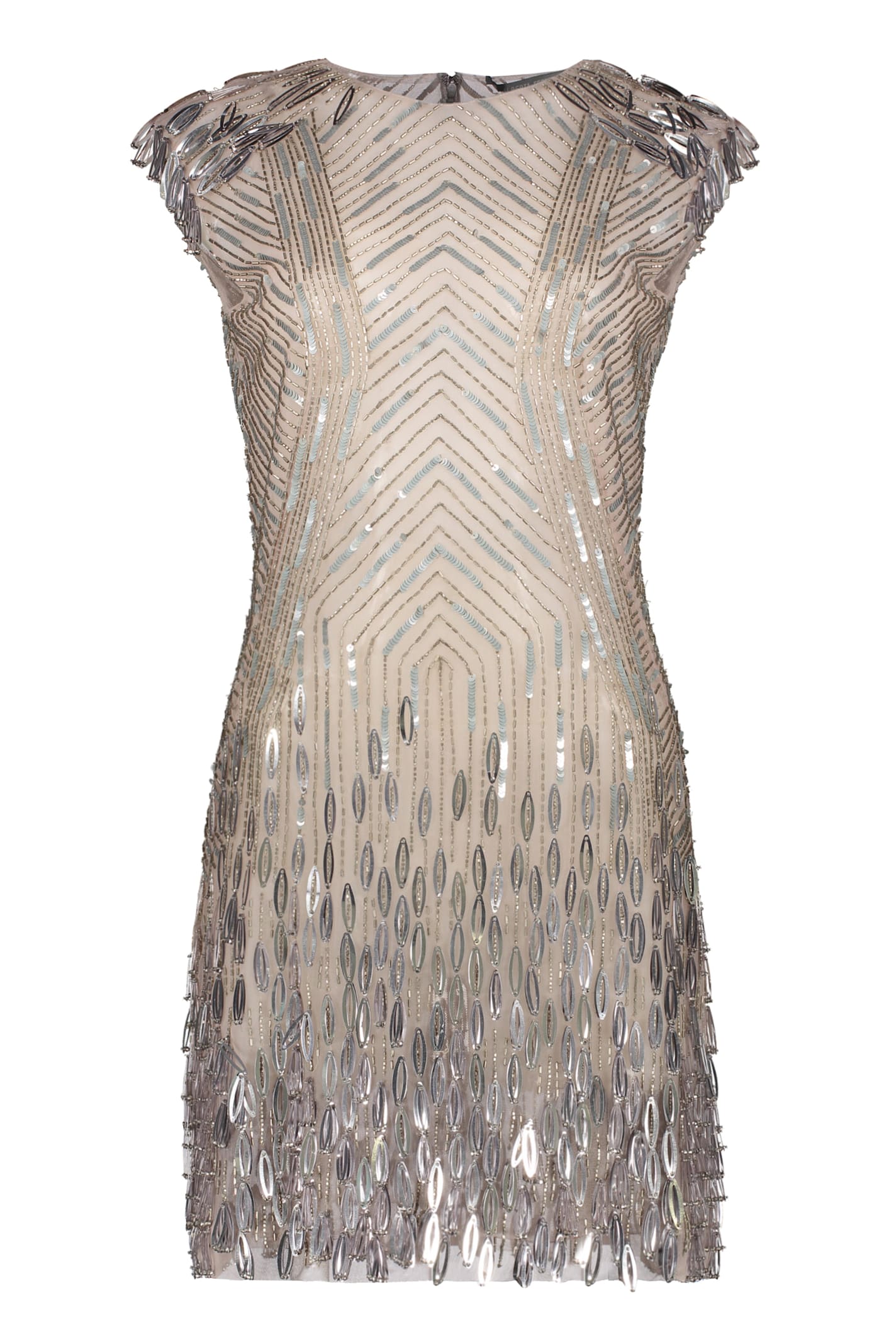 Alberta Ferretti Sequin Mini-dress In Neutral