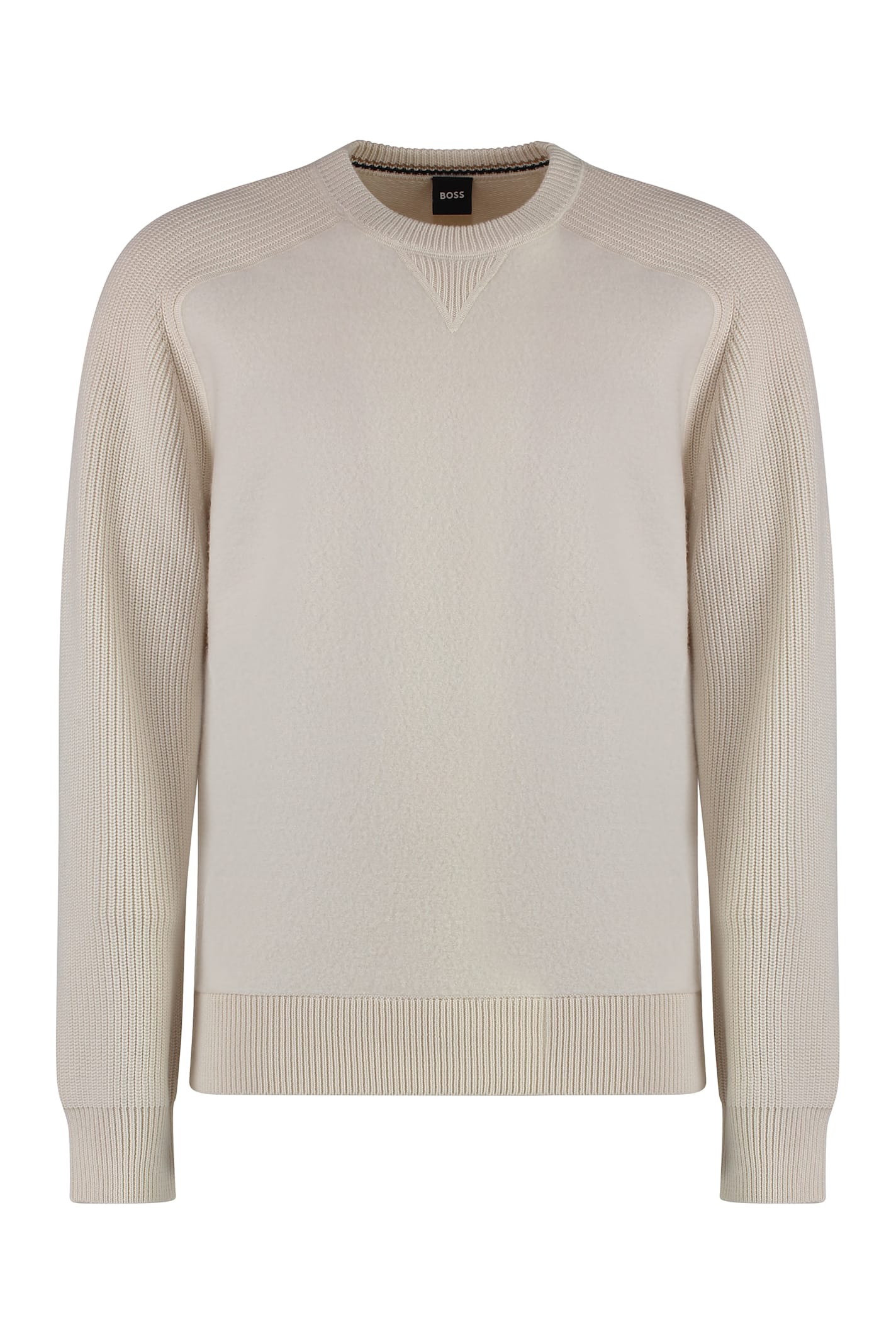 HUGO BOSS COTTON BLEND CREW-NECK SWEATER