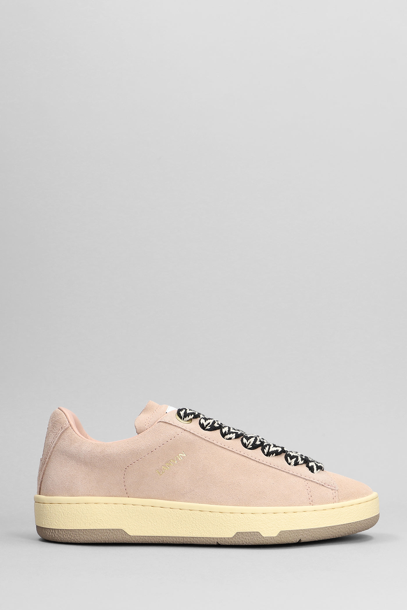 Shop Lanvin Lite Curb Sneakers In Rose-pink Leather