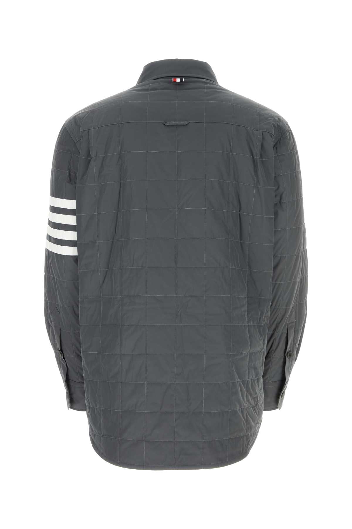 Shop Thom Browne Dark Grey Polyester Down Jacket In 035