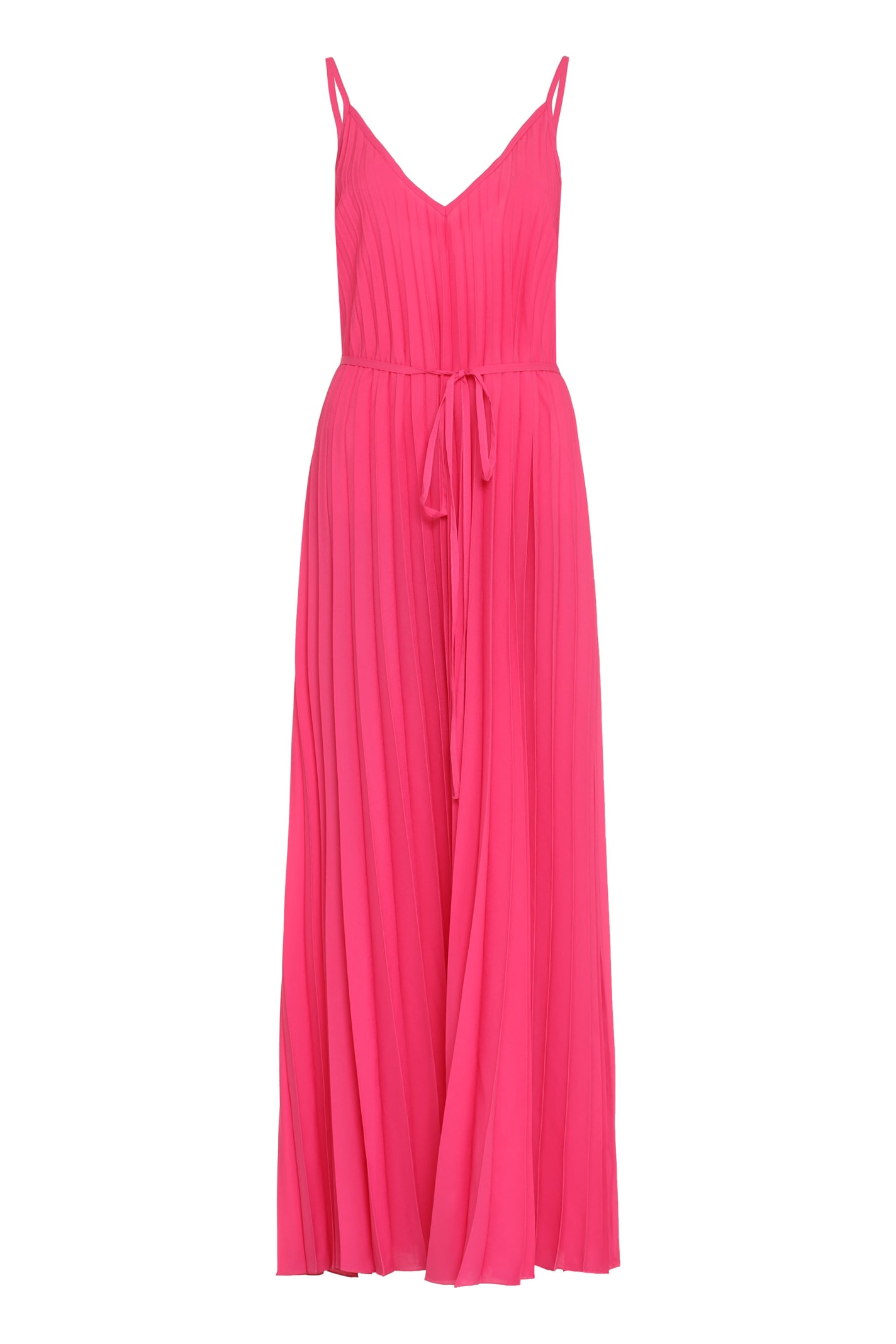 Shop P.a.r.o.s.h Pleated Dress In Fuchsia