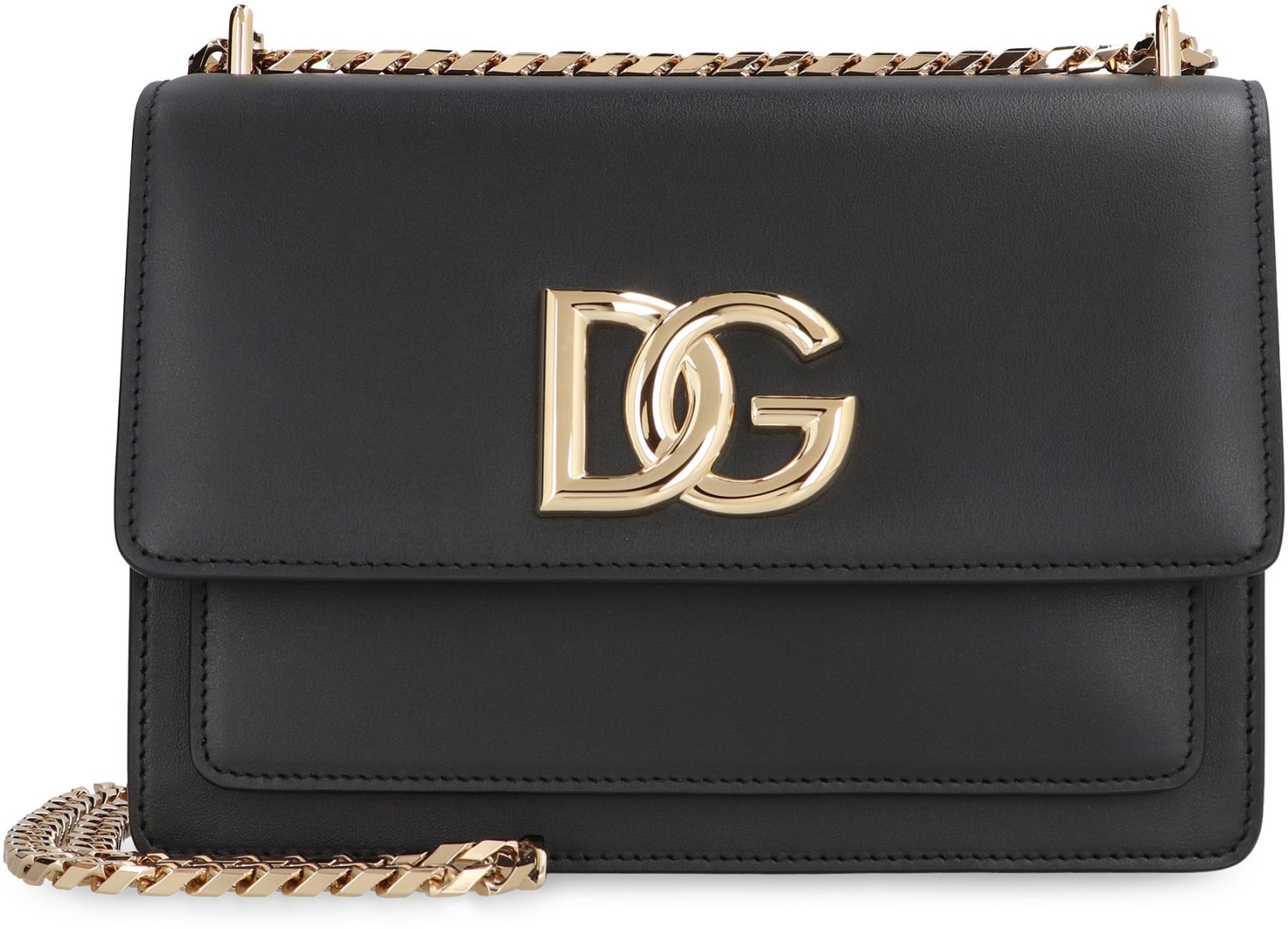 Dolce & Gabbana Leather Crossbody Bag In Black