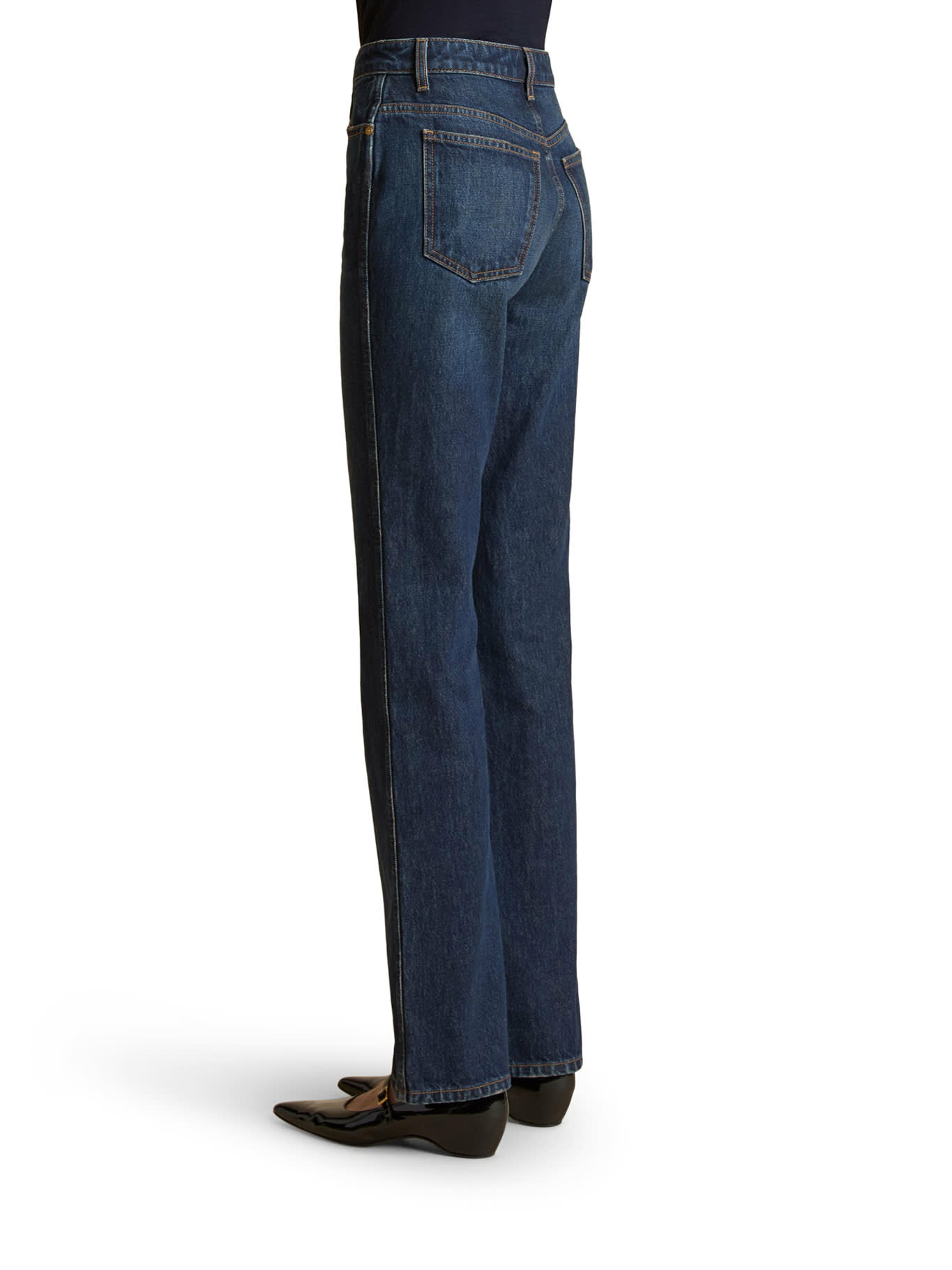 Khaite Navy Danielle Stretch Jeans In Blue