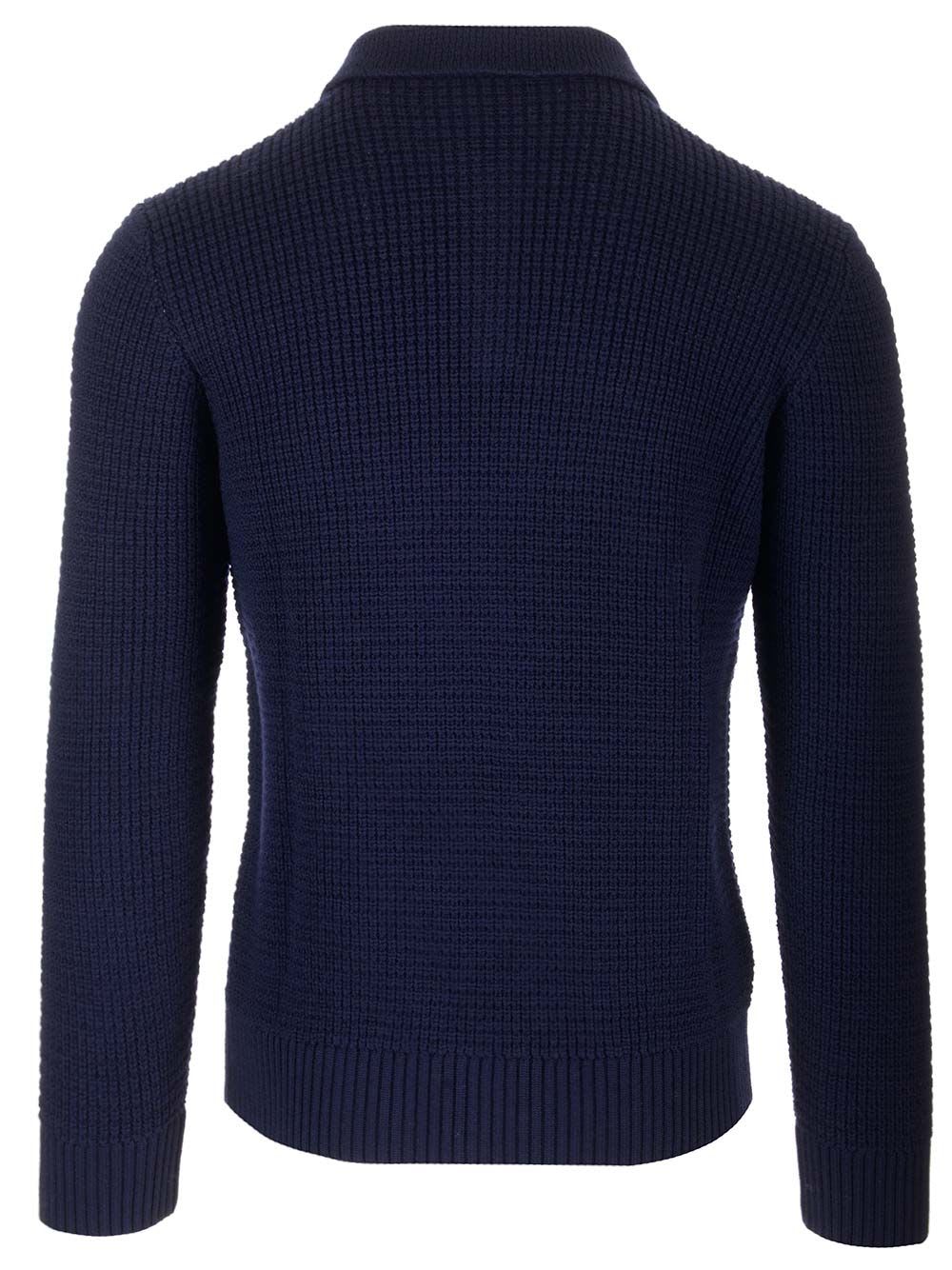 Shop Tagliatore Wool Polo Shirt In Blue