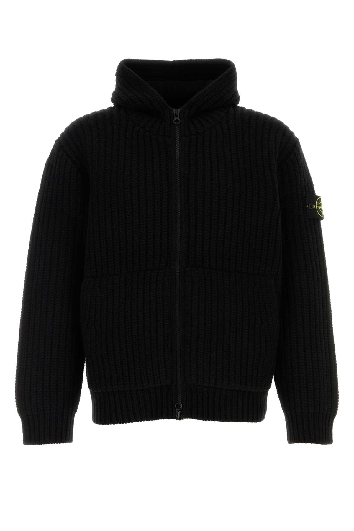 Black Wool Blend Sweatshirt