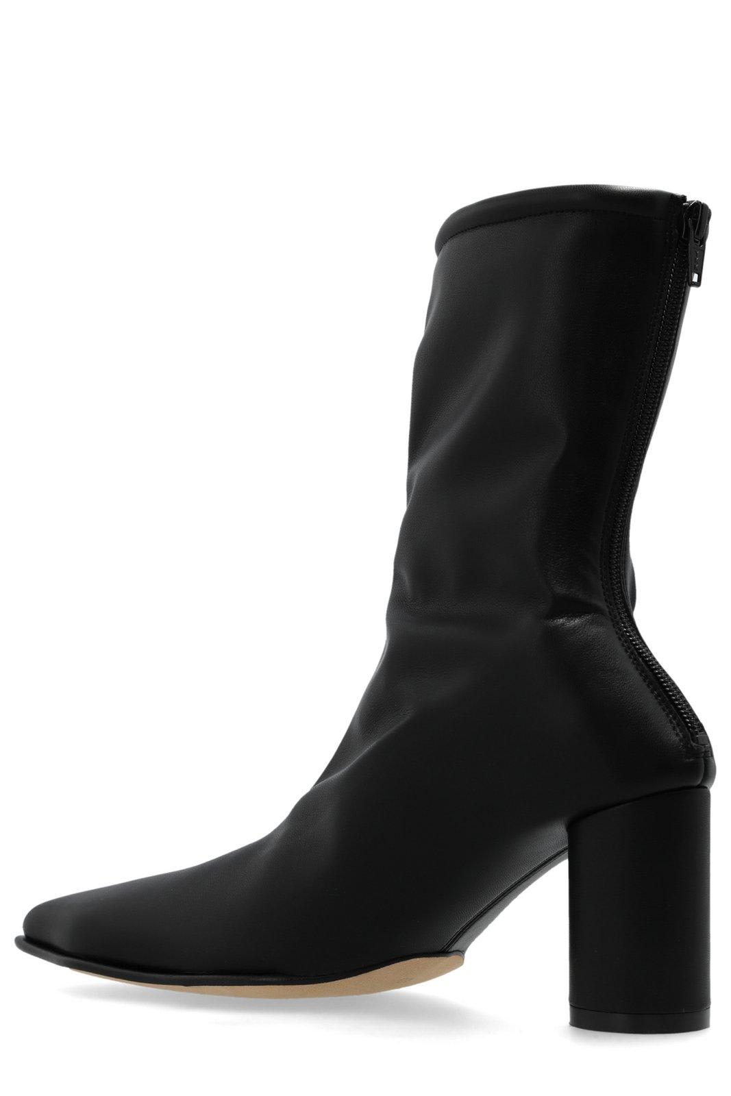 Shop Mm6 Maison Margiela Trunk Square Toe Boots In Black