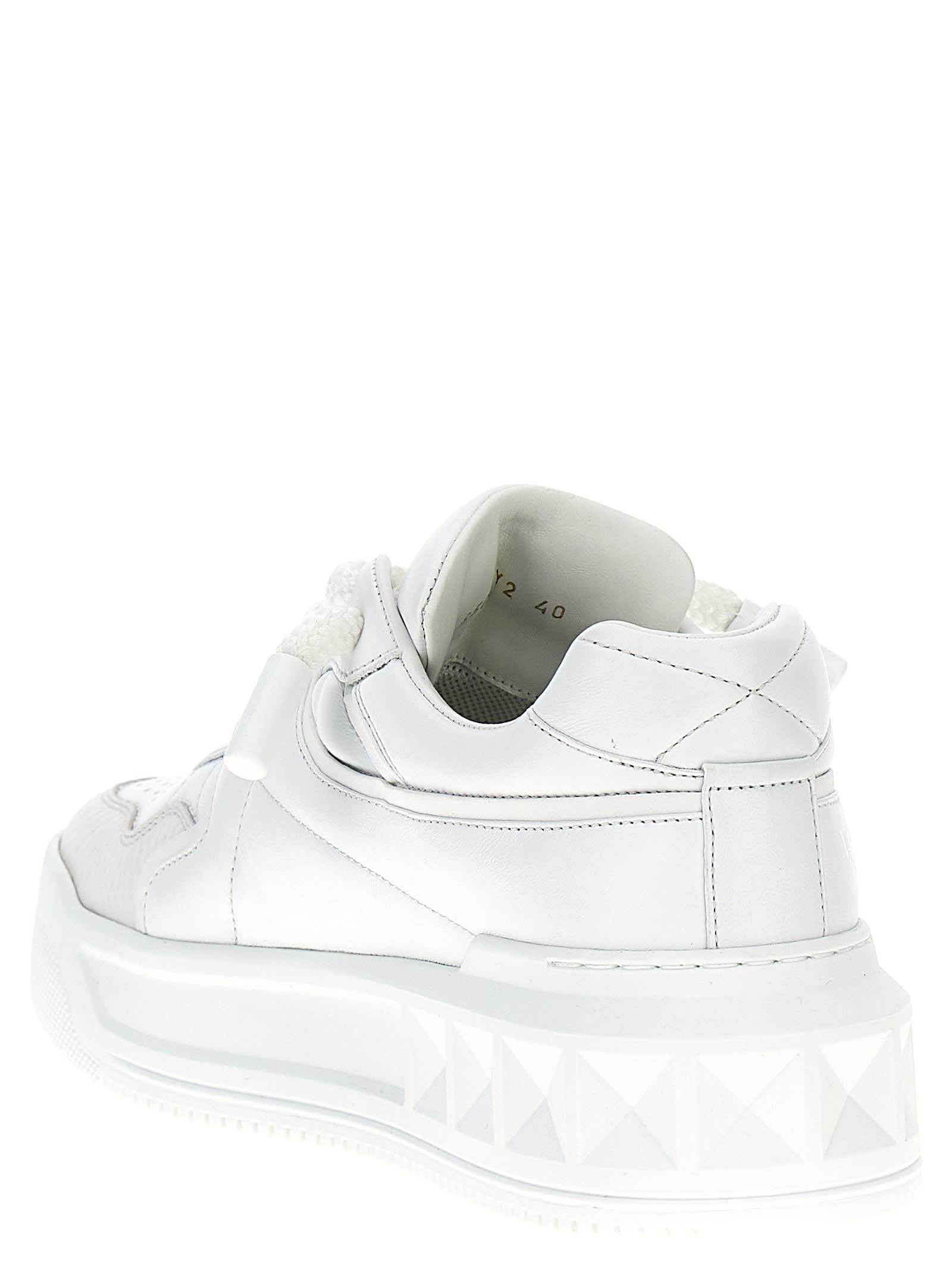 Shop Valentino One Stud Xl Sneakers In White