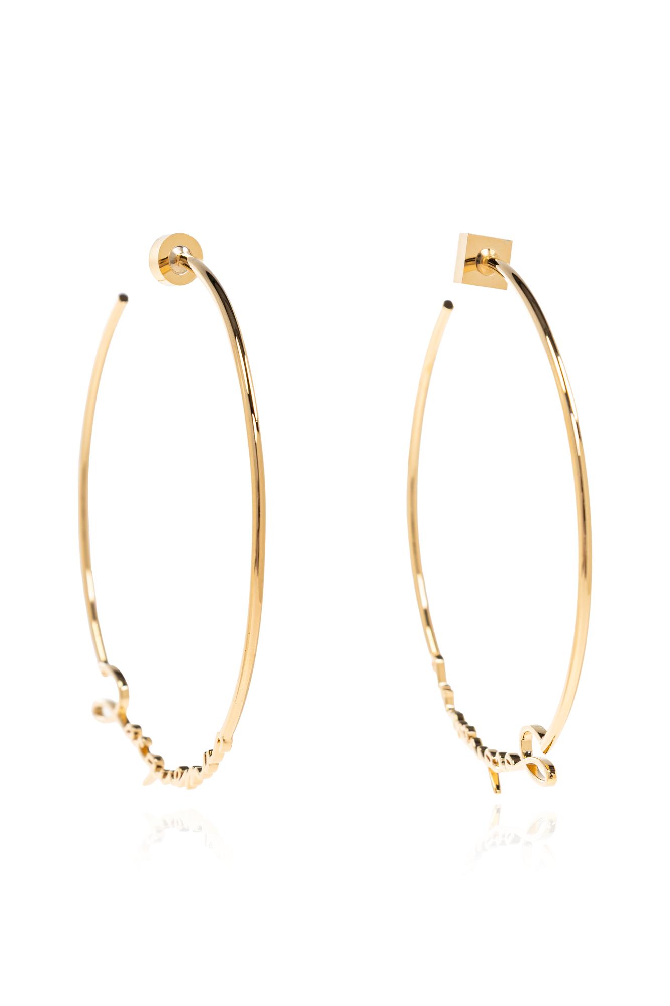 Jacquemus Logo-lettering Hoop Earrings In Gold