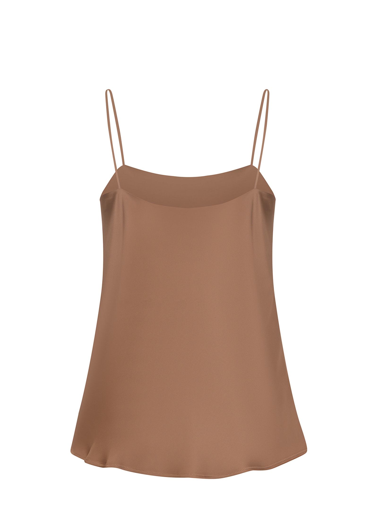Herno Straight Neckline Satin Finish Top In Cammello