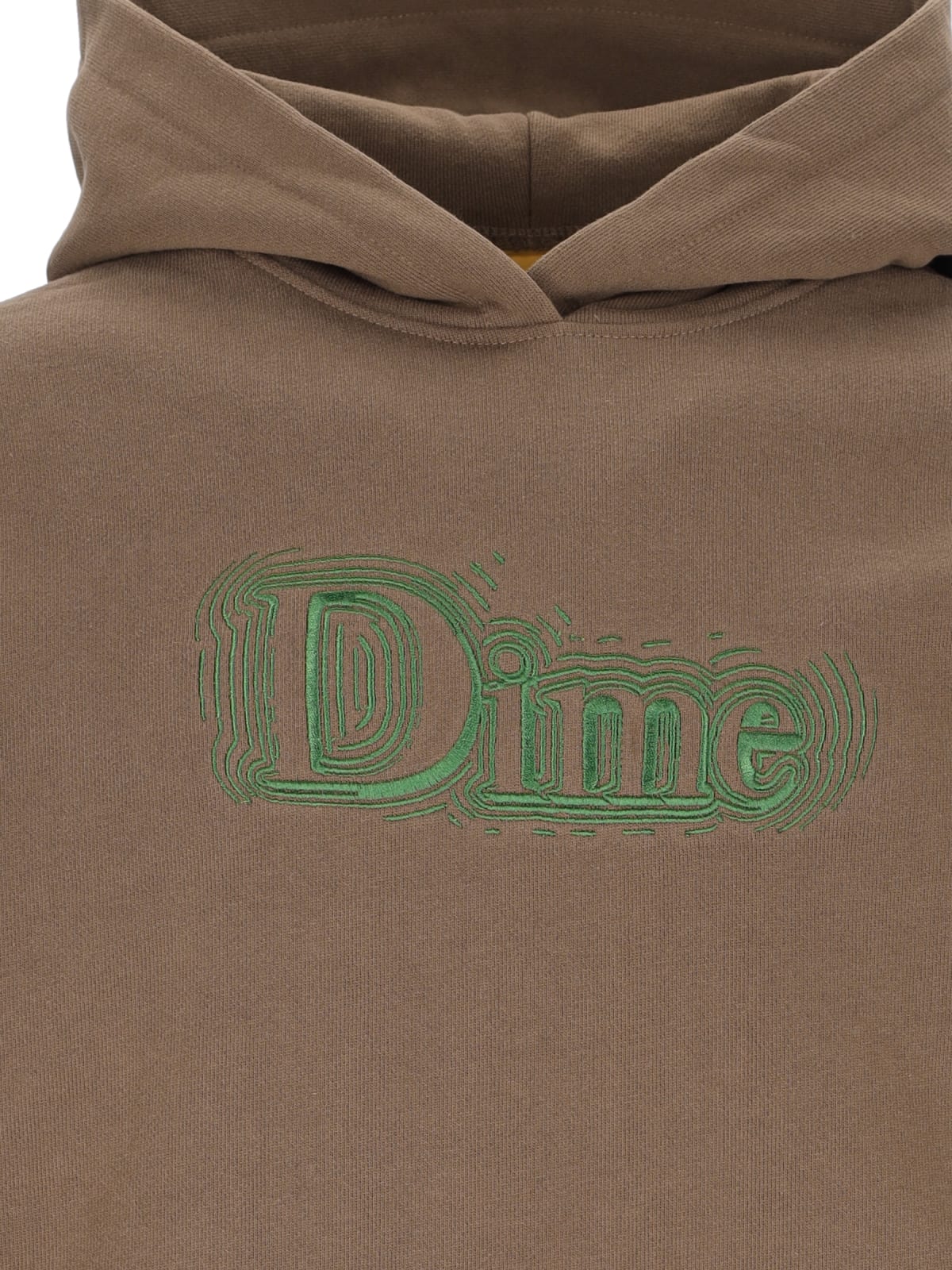 Shop Dime Logo Embroidery Sweatshirt In Brown