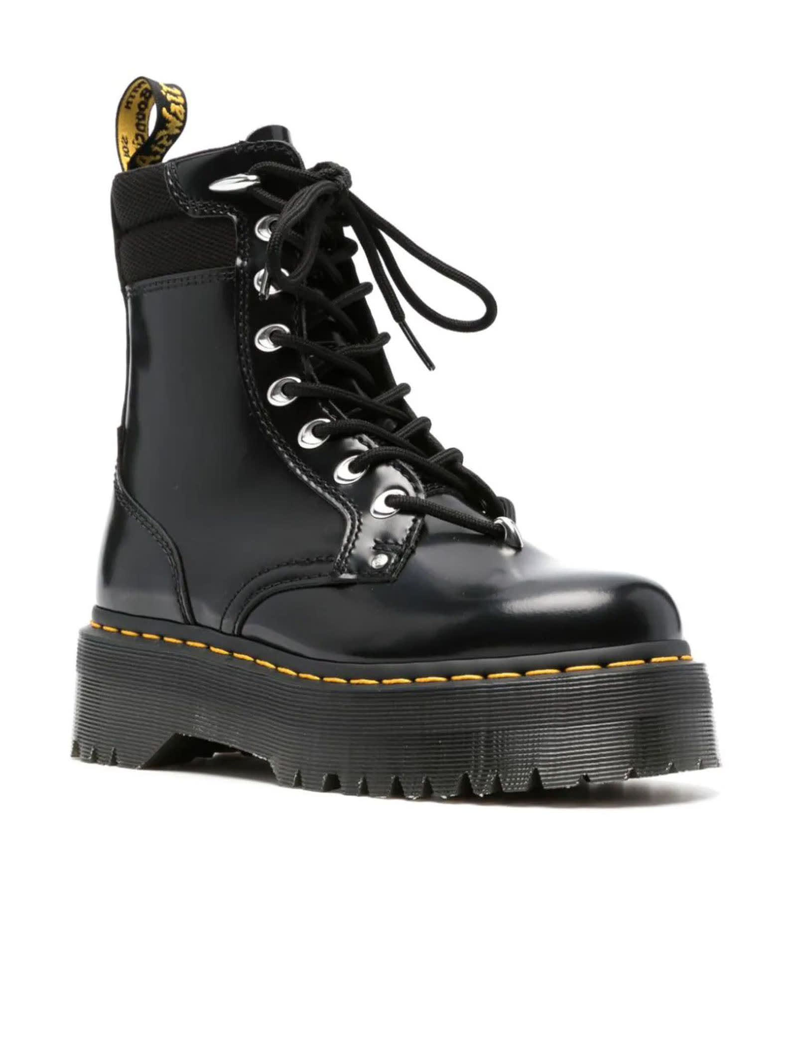 Shop Dr. Martens' Jadon Ii Hardware Leather Platform Boots In Black Buttero