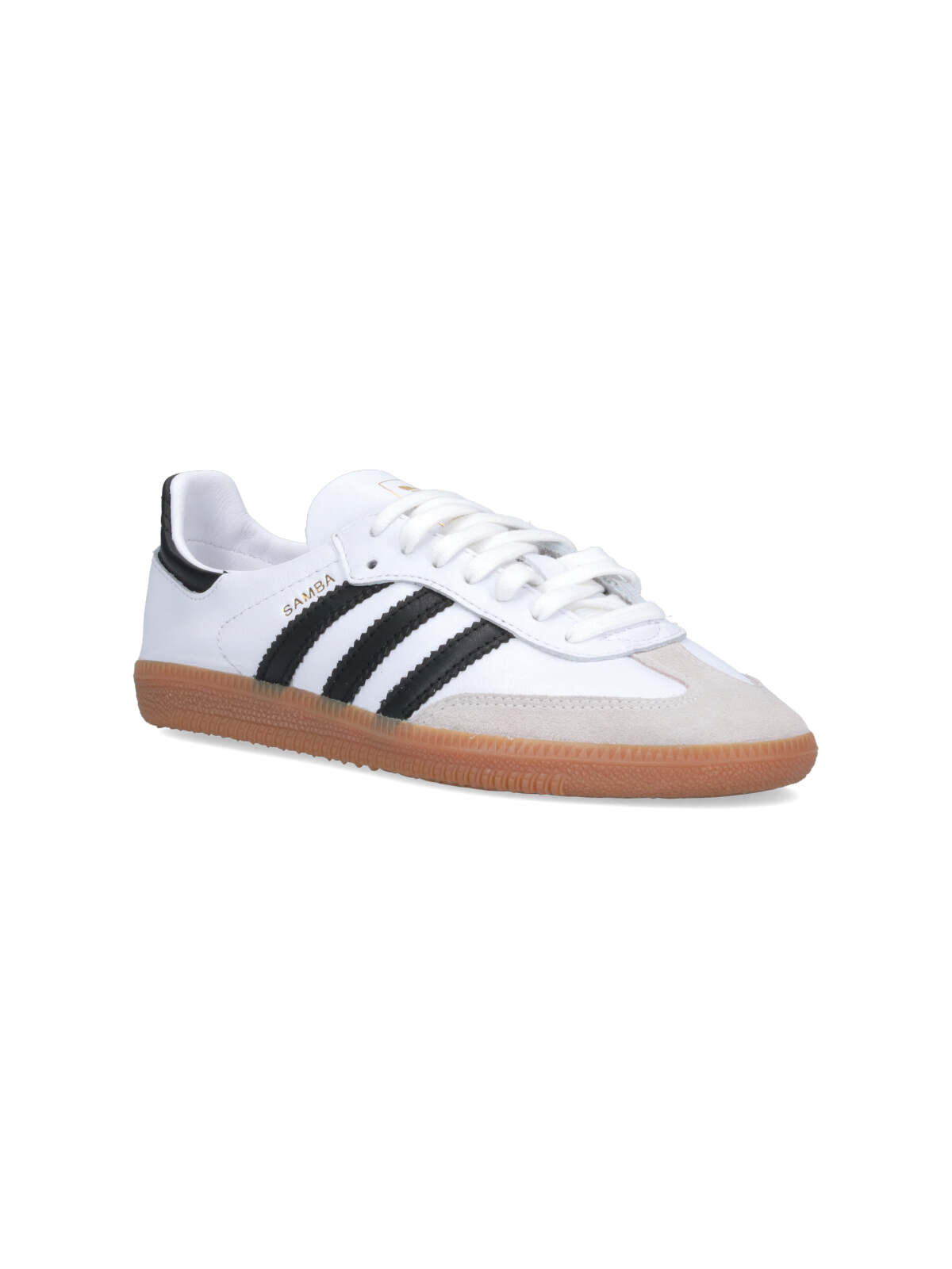 Adidas Originals Adidas Men's White Core Black Gold Me Sambae Suede And Leather Low-top Trainers In White