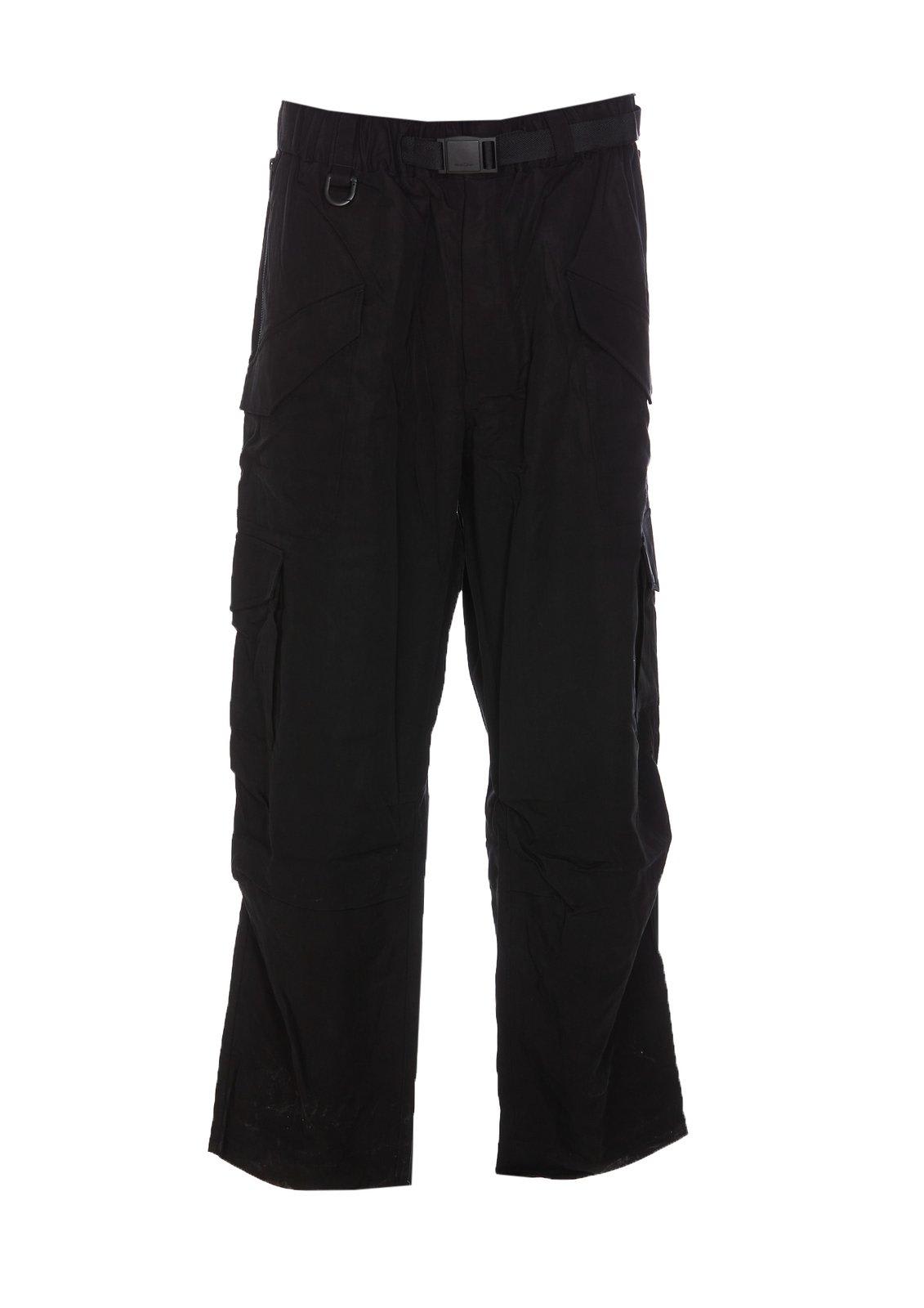 Shop Y-3 Belted Wide-leg Trousers Pants In Black