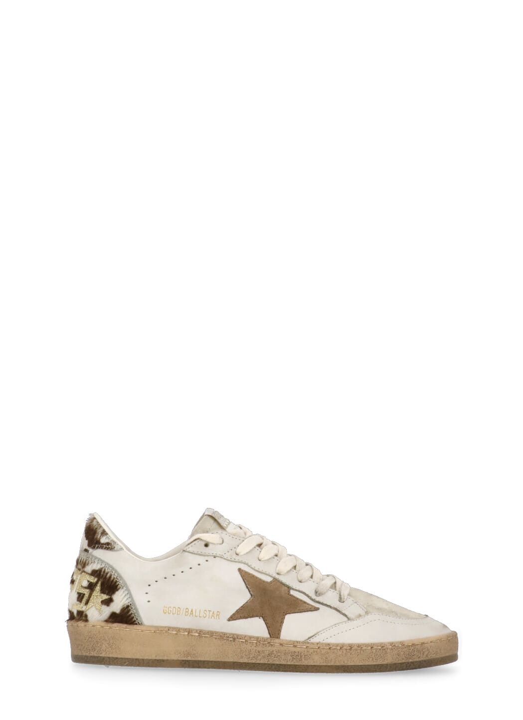 Golden Goose Low Top Sneakers With Perforated Toe And Star In Neutral