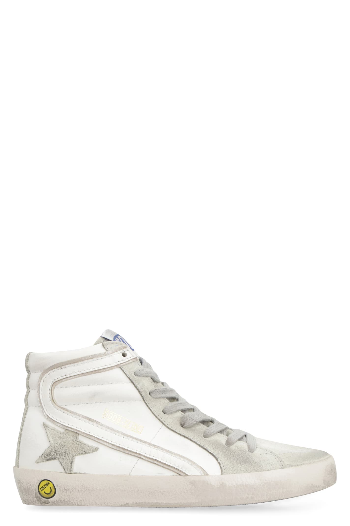 Golden Goose Kids' Slide Leather High-top Sneakers In White