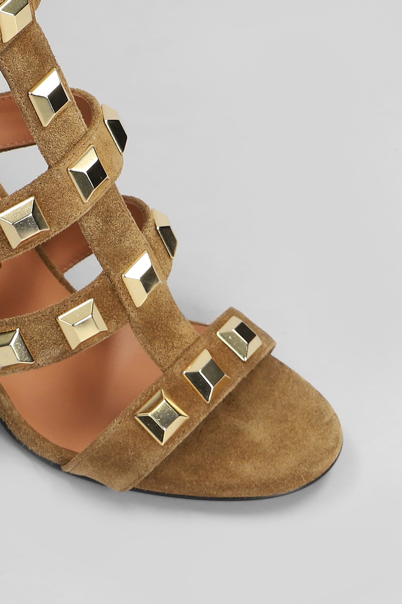Shop Via Roma 15 Sandals In Leather Color Suede