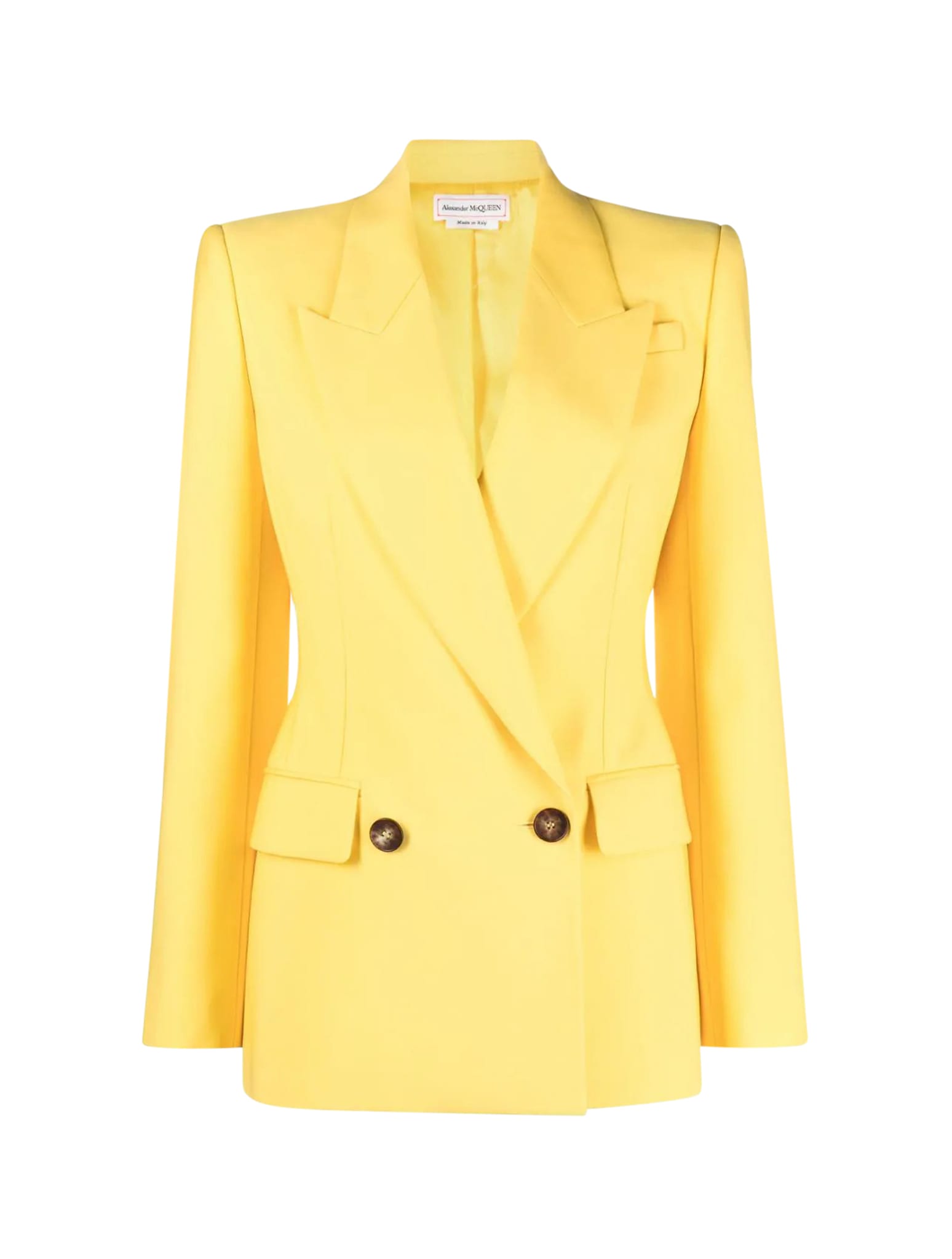 Shop Alexander Mcqueen Jacket Sustainable Sartorial Wool In Bright Yellow